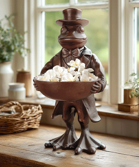 Charmante Frosch-Bronzeschale | Kollektion „Adrette Tiere“