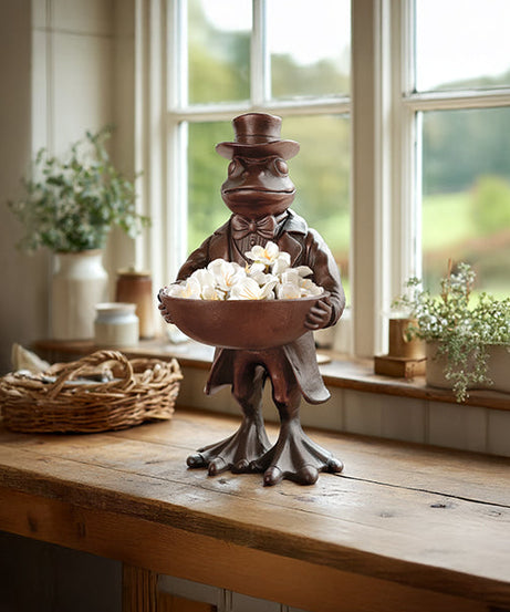 Charmante Frosch-Bronzeschale | Kollektion „Adrette Tiere“