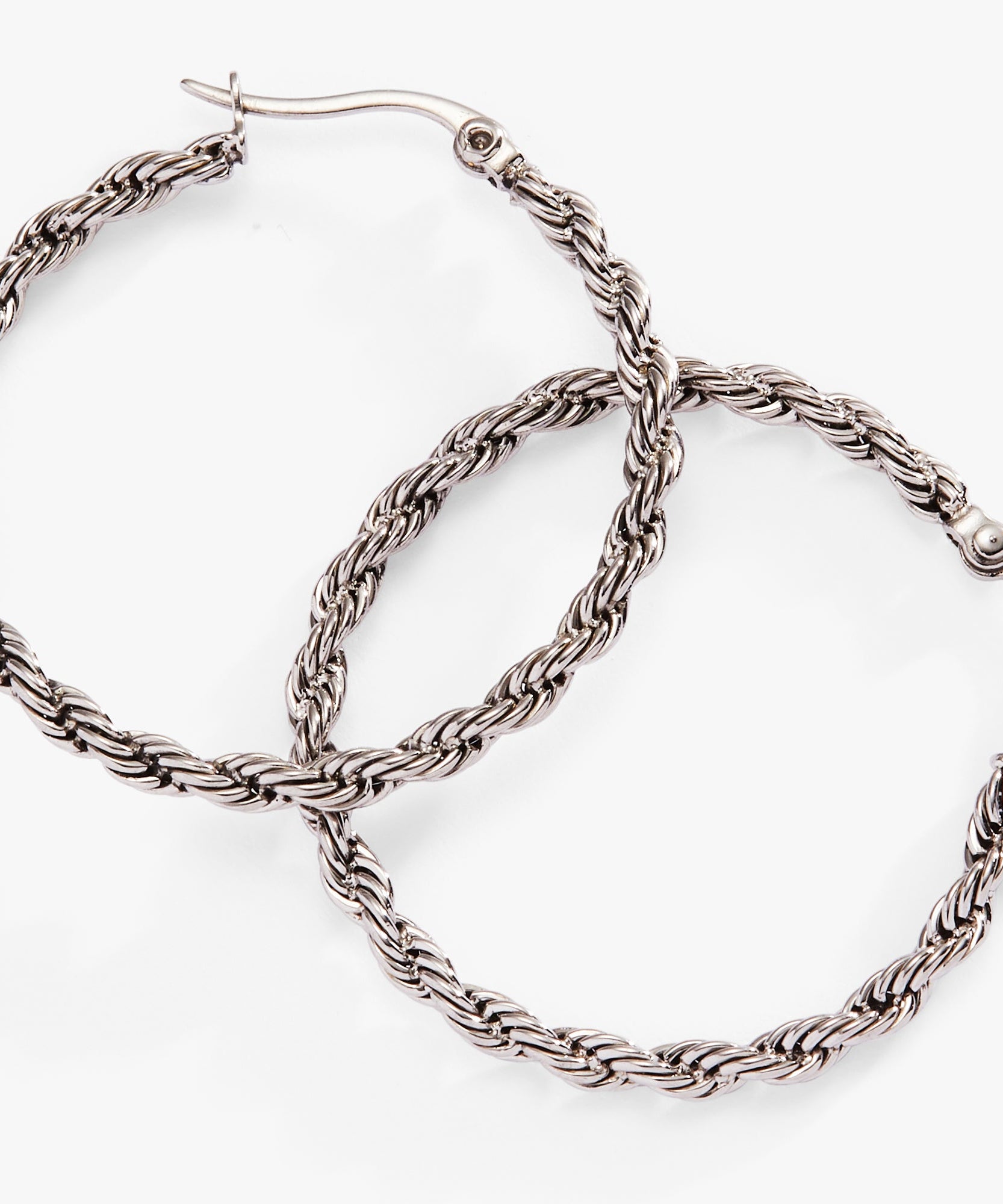 Frozen French Rope Hoop Earrings