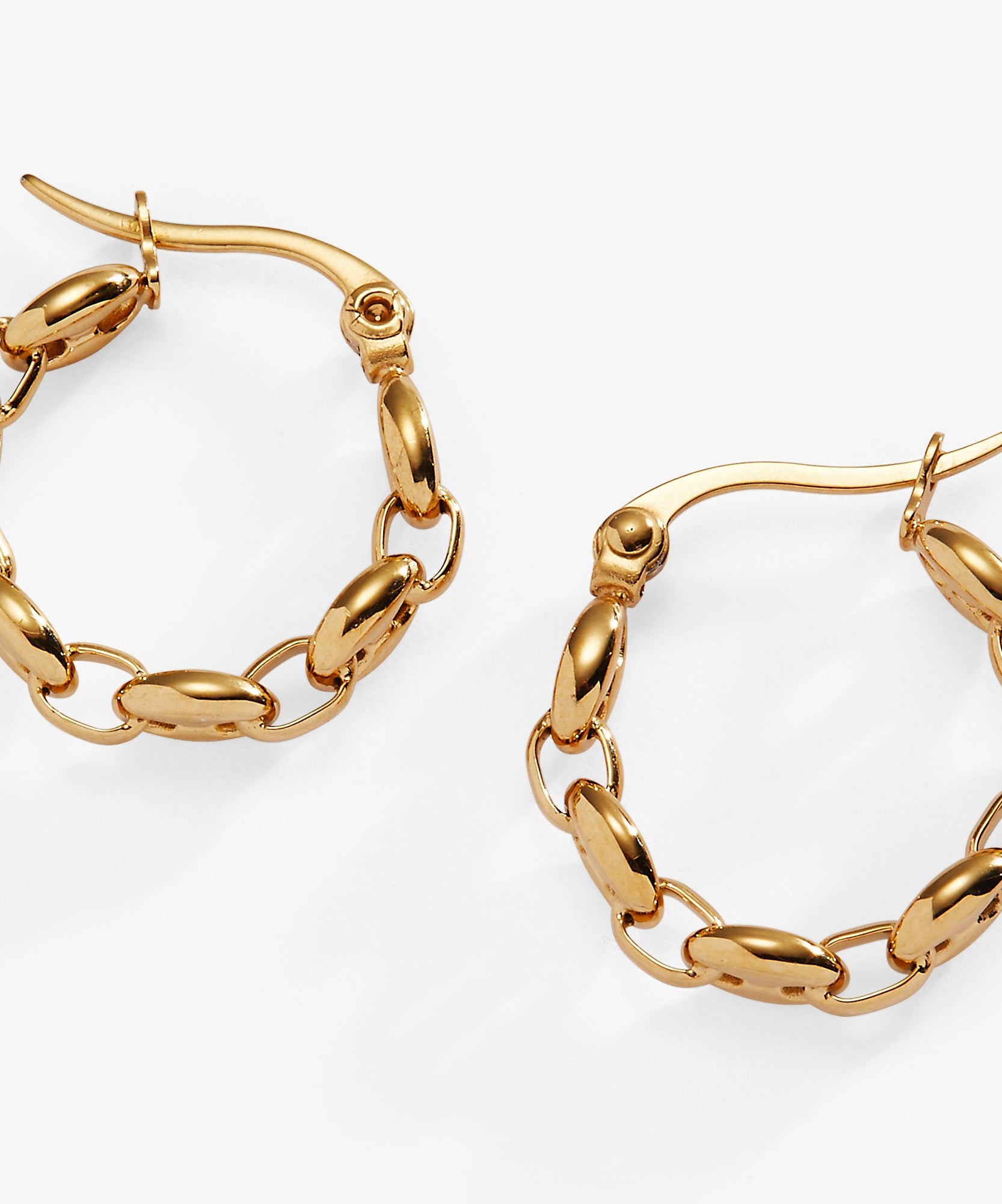 Frozen Mariner Chain Hoop Earrings