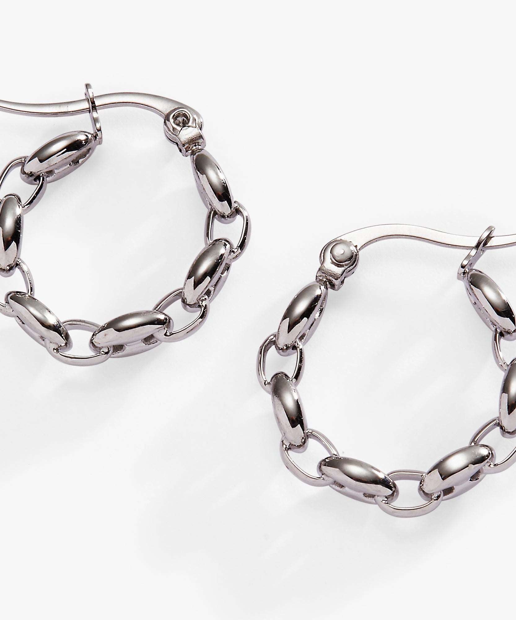 Frozen Mariner Chain Hoop Earrings