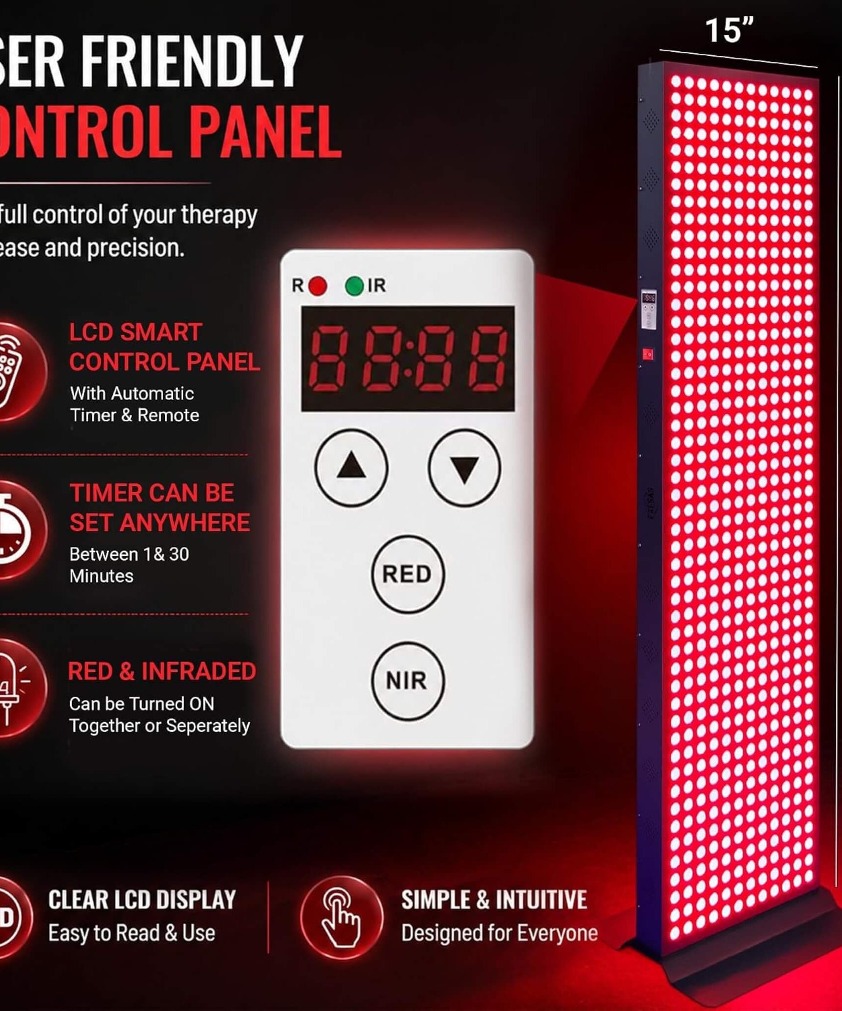 Full-Body Dual-Chip Clinical-Grade Red Light Therapy Panel (SAK63480)