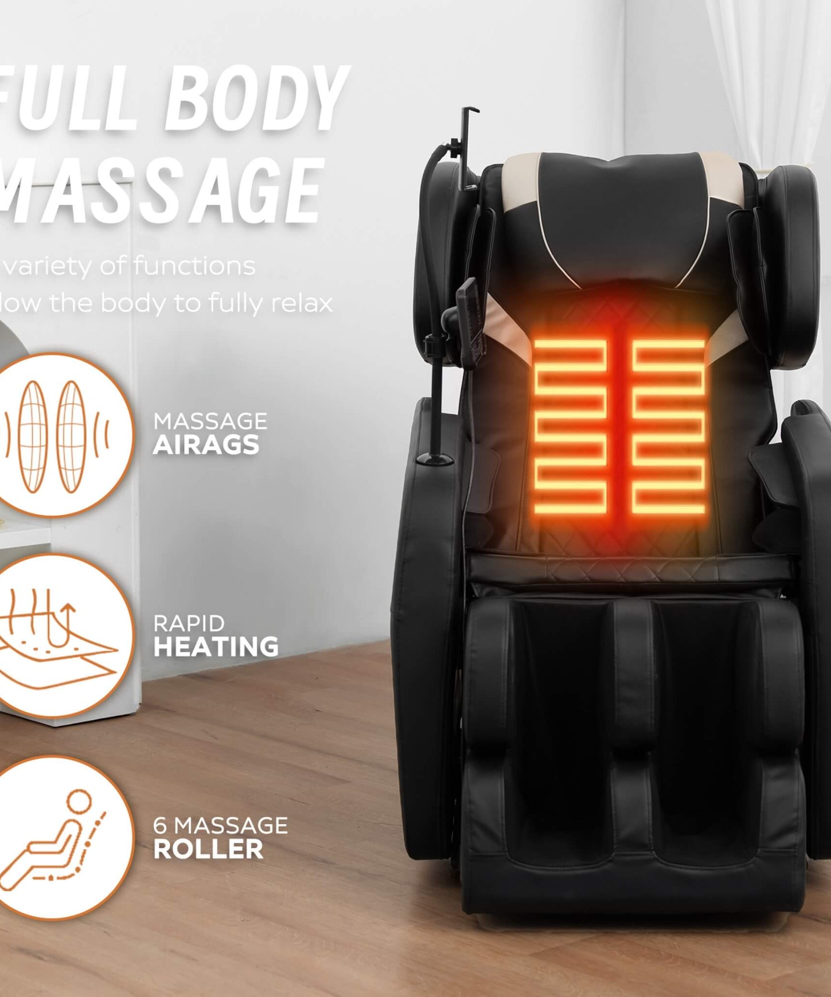 Airvana Nocturne Full-Body Zero-Gravity Massage Chair With Retractable Footrest (SAK40593)