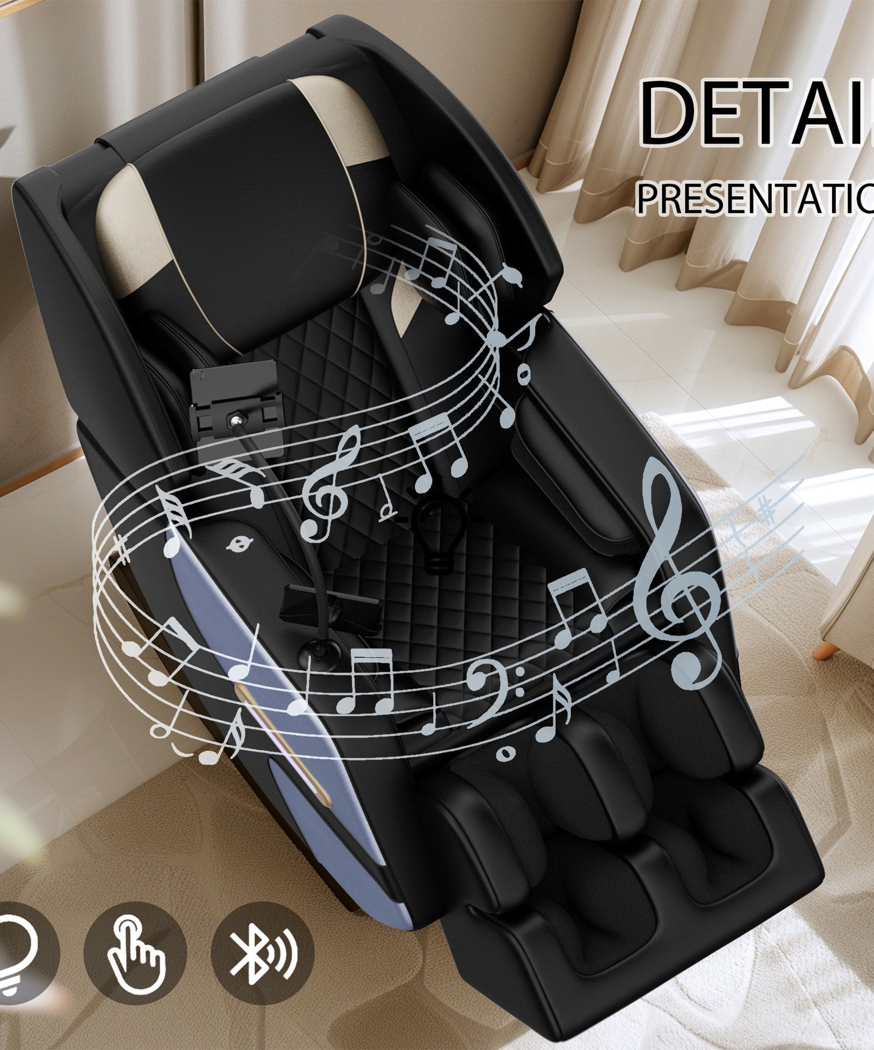 Airvana Imperium Full-Body Zero-Gravity Massage Recliner Chair With Ambient Lighting (SAK34591)