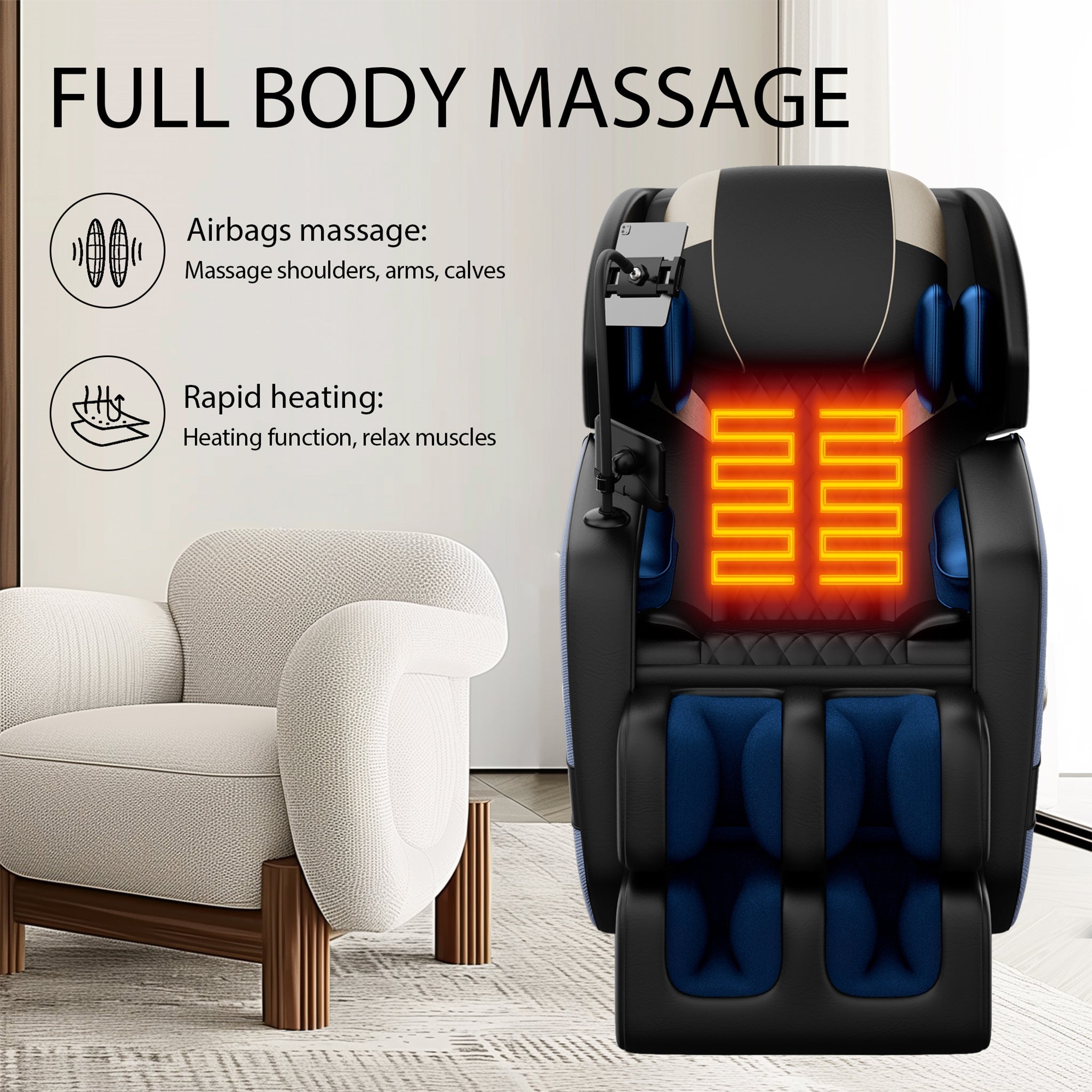 Airvana Imperium Full-Body Zero-Gravity Massage Recliner Chair With Ambient Lighting (SAK34591)