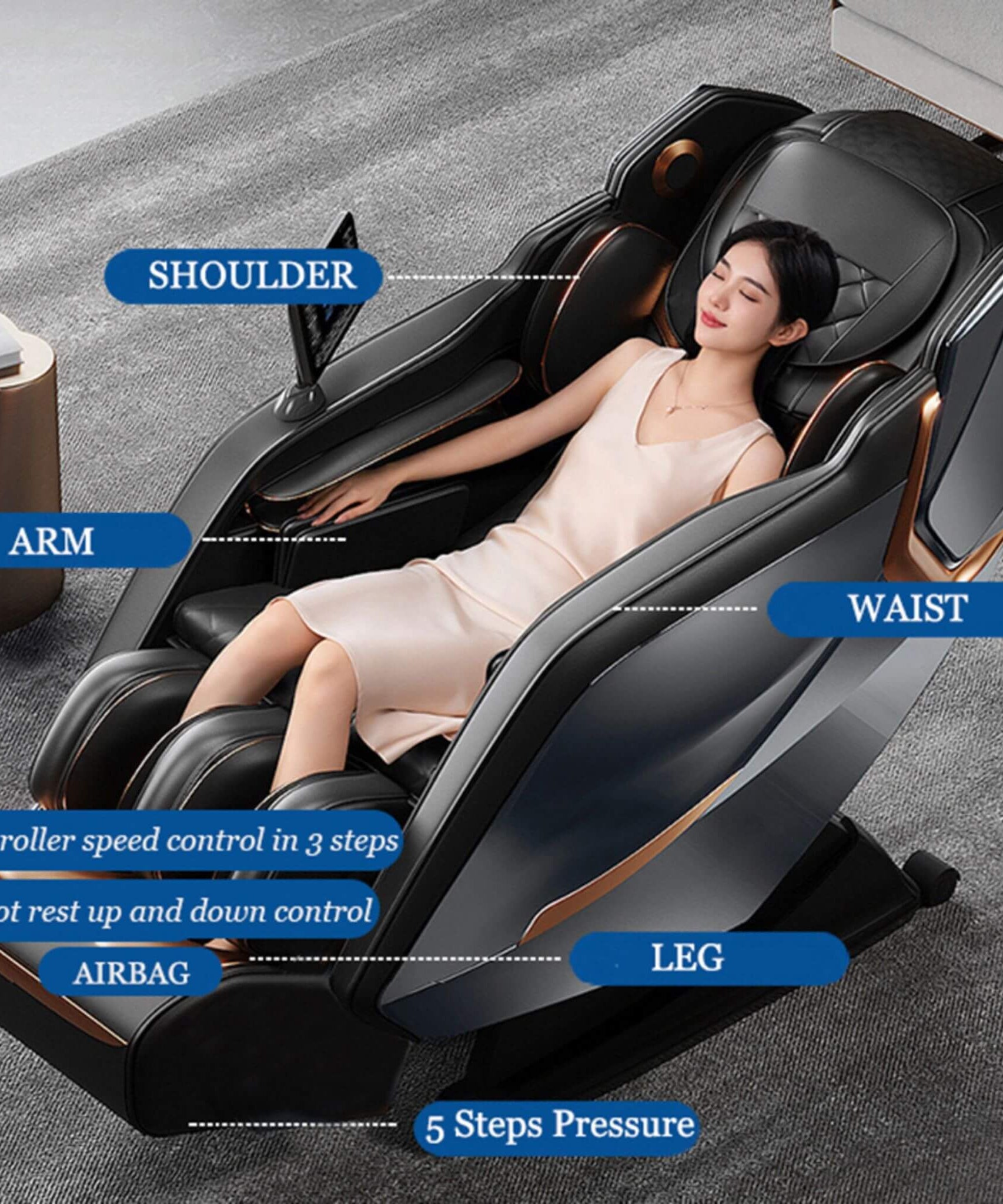 Airvana Nova Full-Body Zero-Gravity Shiatsu Massage Chair With Heat And Voice Control (SAK49206)