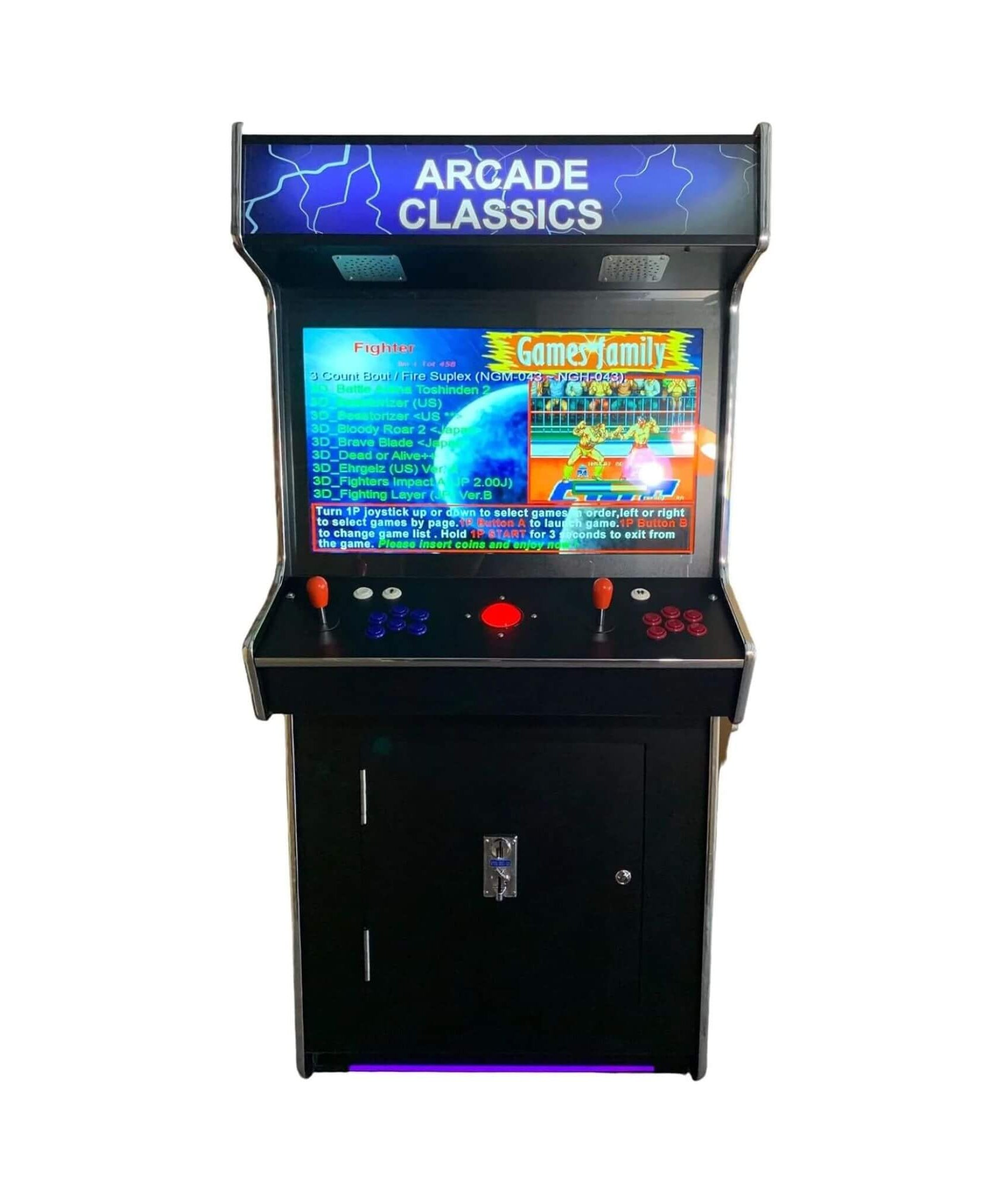 Full-Size Commercial-Grade 2-Player Upright Standup Arcade Machine With 4500 Classic Games And 2 Shooting Guns (SAK23984)