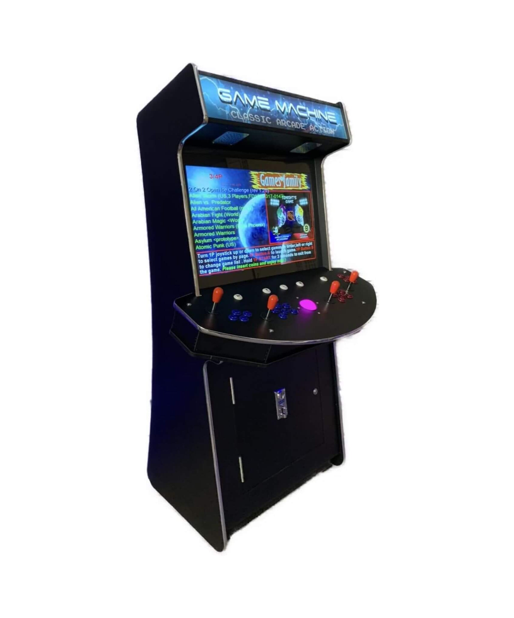 Full-Size Commercial-Grade 4-Player Upright Standup Arcade Machine With 4600 Classic Games (SAK47061)