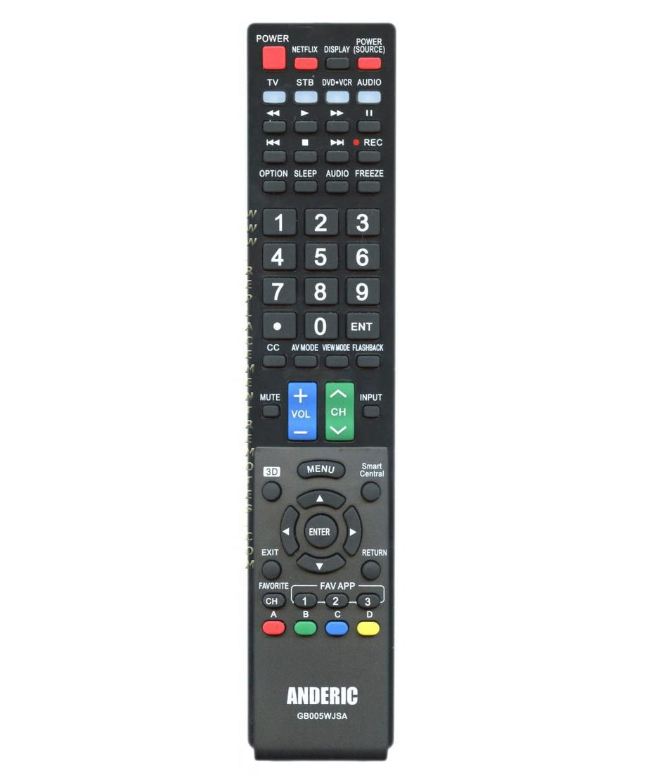 Anderic GB005WJSA Replacement TV Remote Control for Sharp