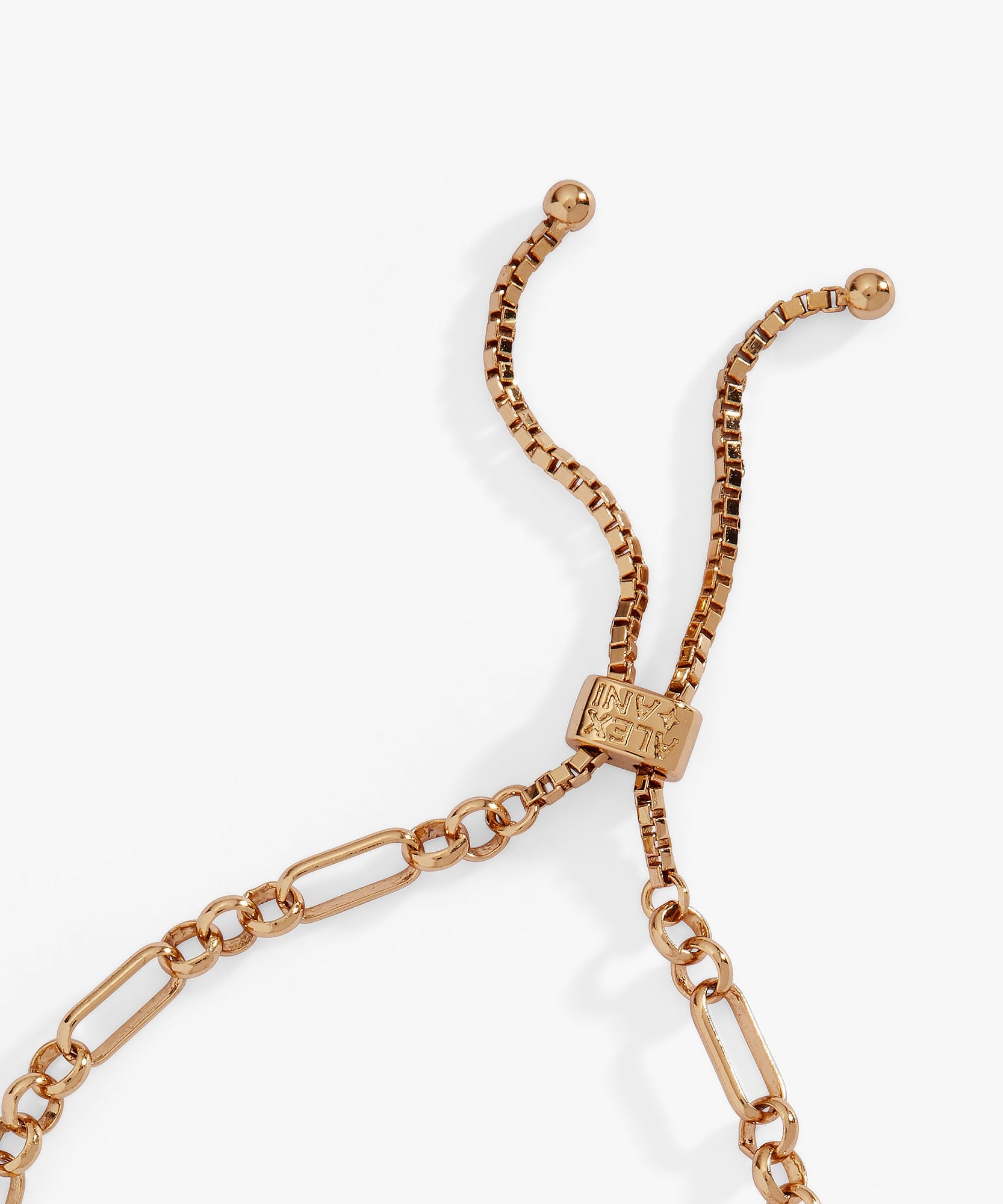 Puffy Heart Gemstone And Pearl Chain Bolo Bracelet