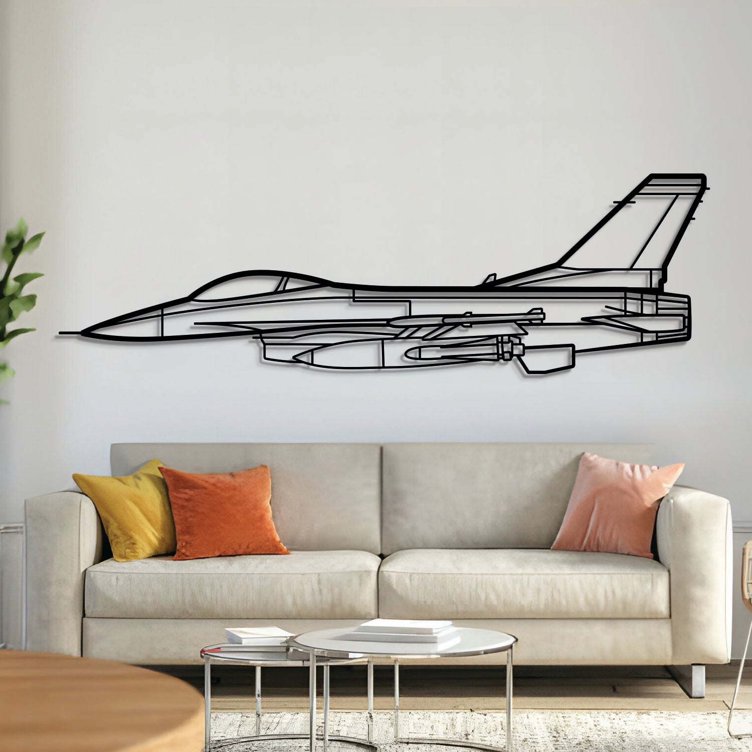 F-16 Falcon Metallflugzeug Wandkunst - NCP0076