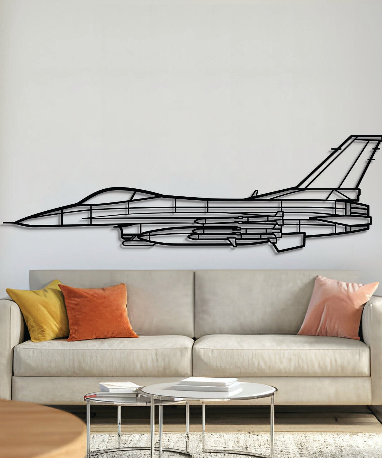 F-16C Raketen Wandkunst aus Metall – NCP0280