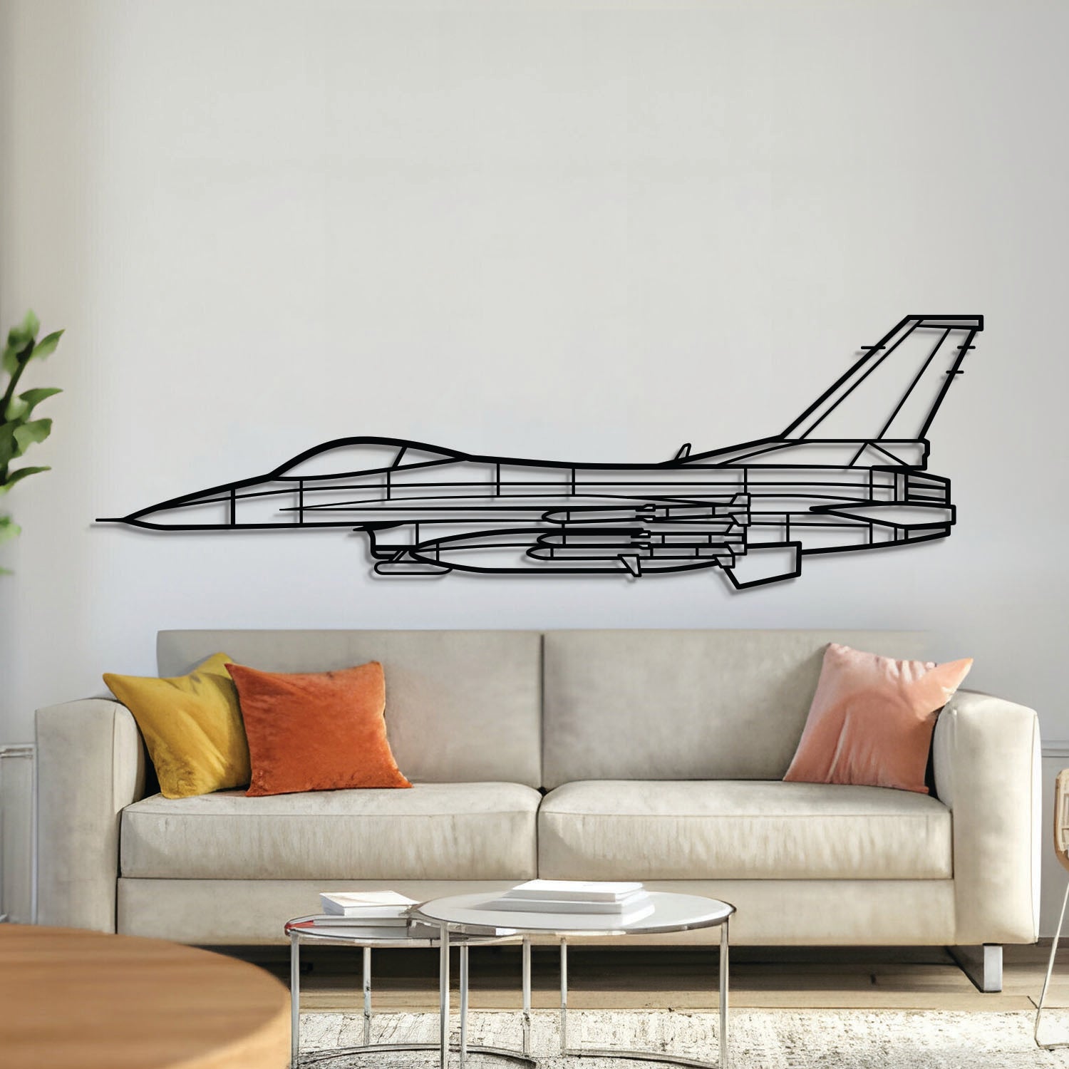 F-16C Raketen Wandkunst aus Metall – NCP0280