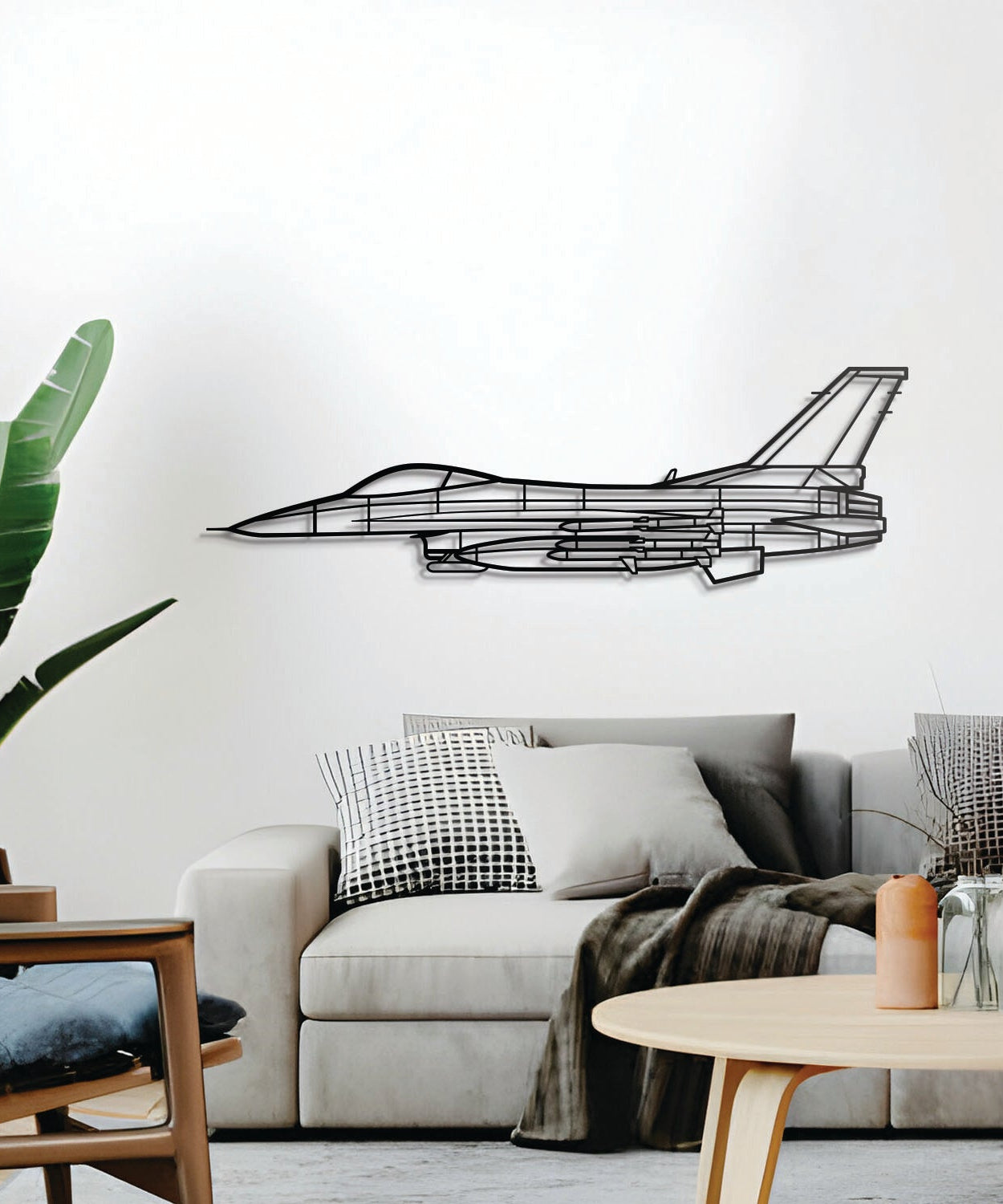 F-16C Raketen Wandkunst aus Metall – NCP0280