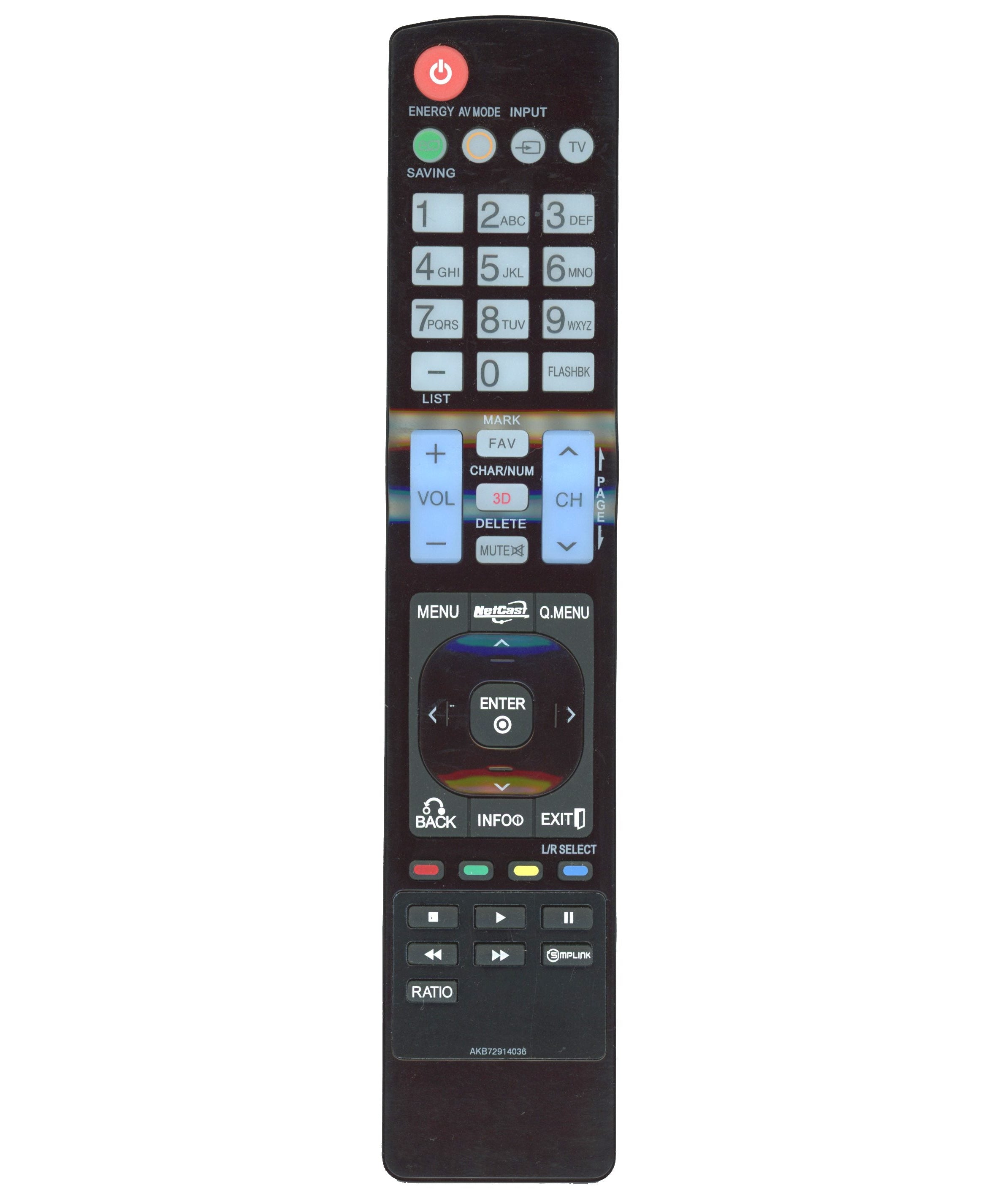 Anderic Generic AKB72914036 FOR LG TV Remote Control