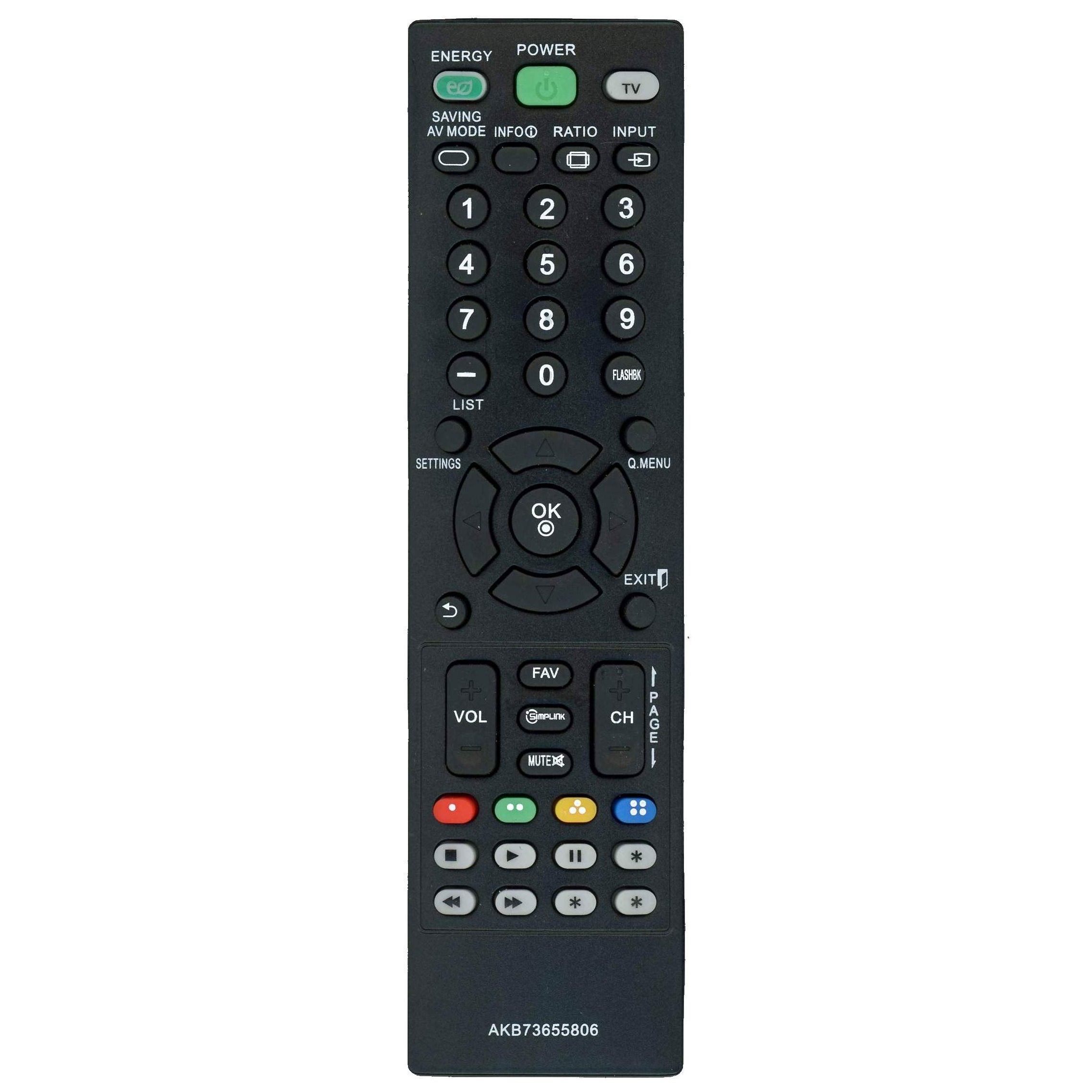 Anderic AKB73655806 for LG TV Remote Control