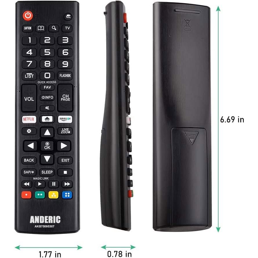 Anderic AKB75095307 Replacement TV Remote Control for LG