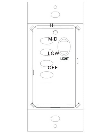 Substitute for FAN-55T Ceiling Fan Wall Plate Wireless Remote Control - FAN55T [UC9051T-Wired]