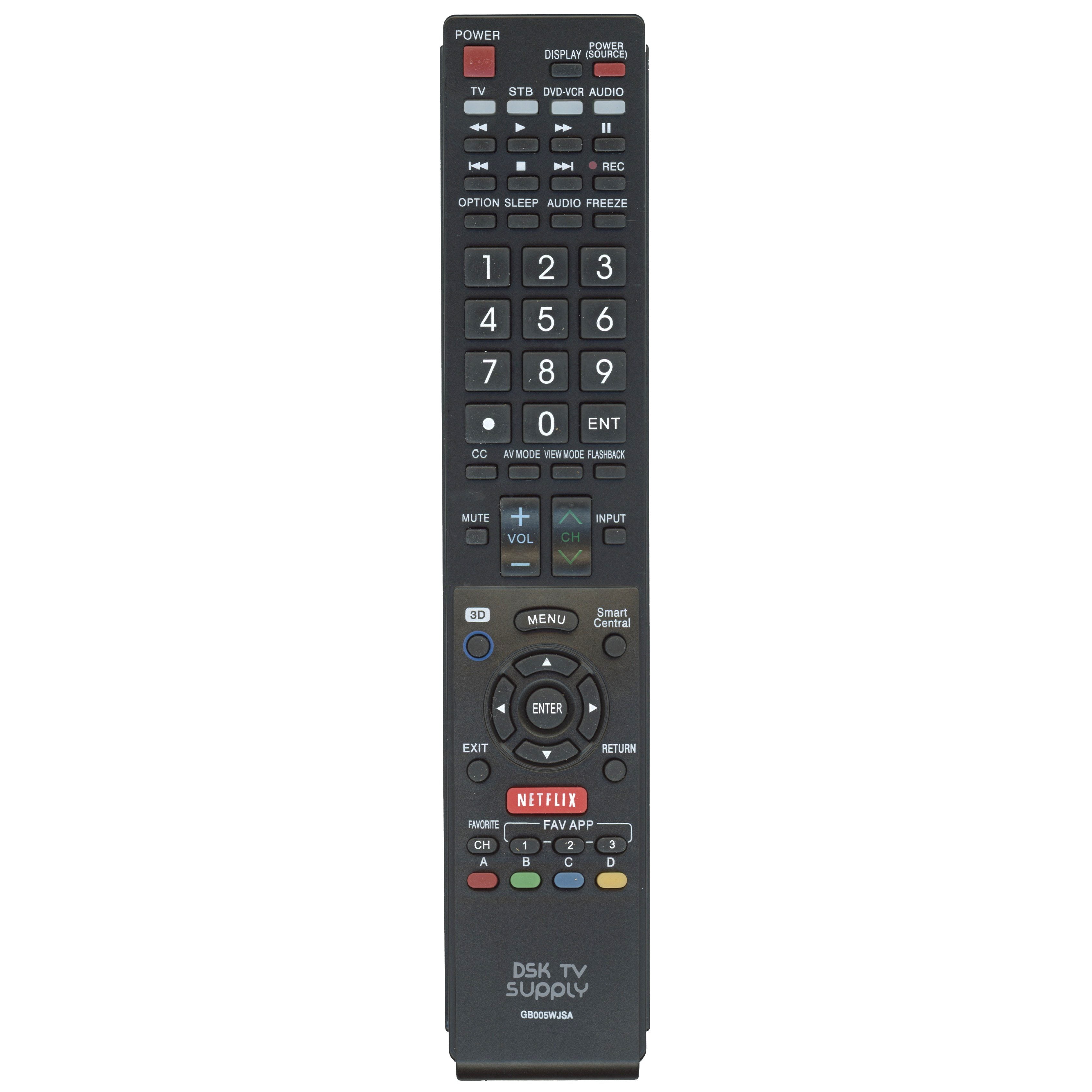 Anderic Generic GB005WJSA For Sharp TV Remote Control
