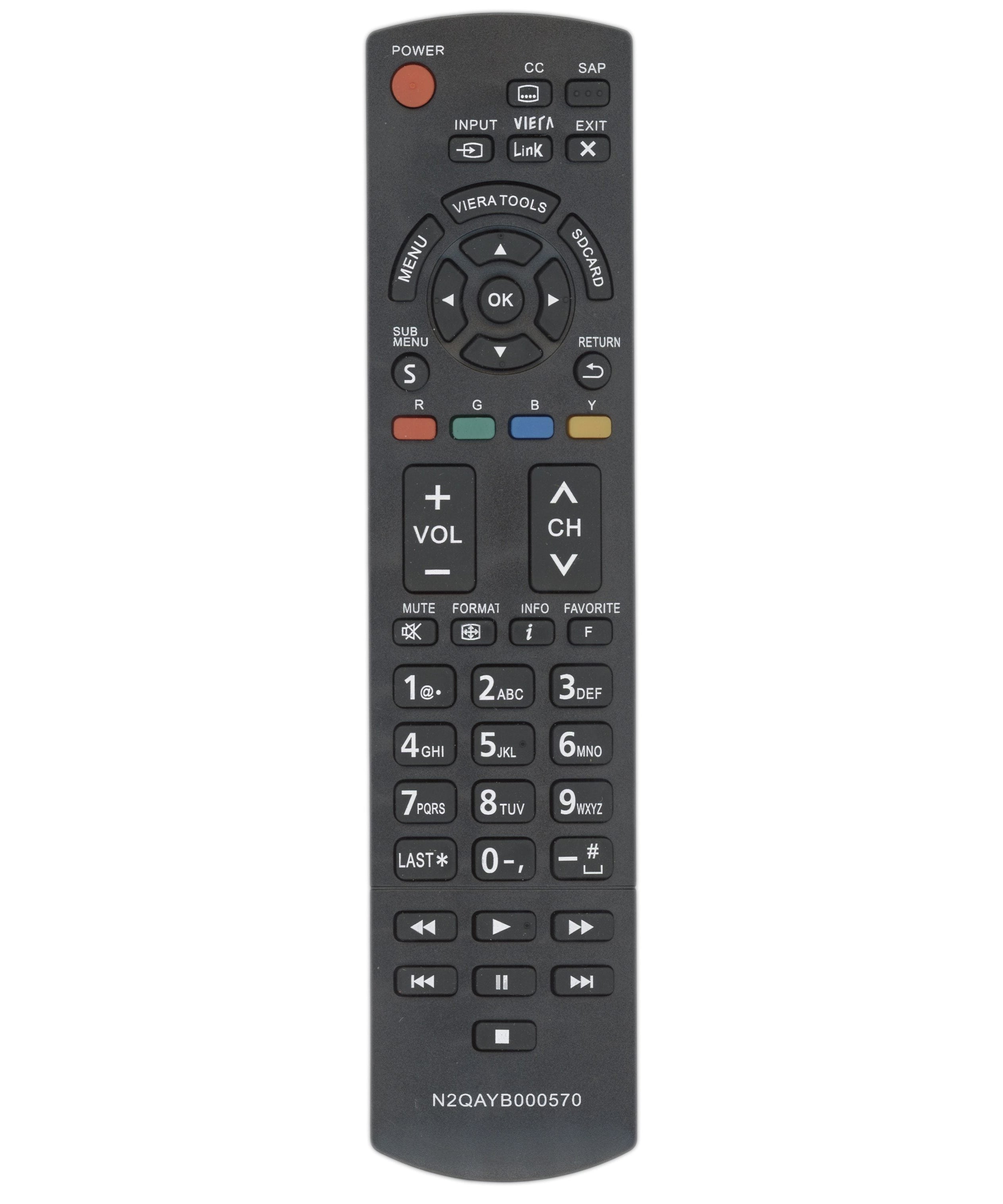 Anderic Generic N2QAYB000570 For Panasonic TV Remote Control
