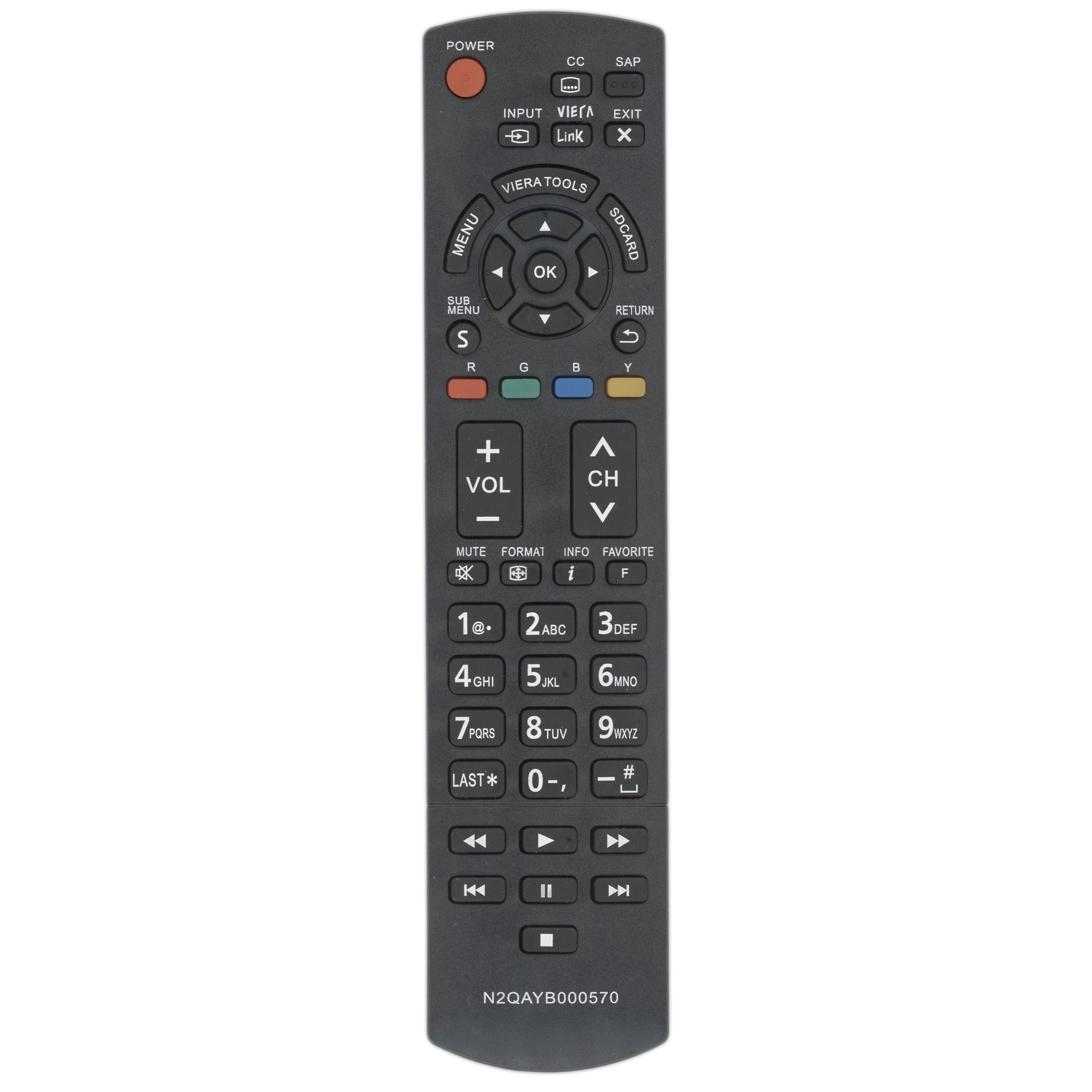 Anderic Generic N2QAYB000570 For Panasonic TV Remote Control
