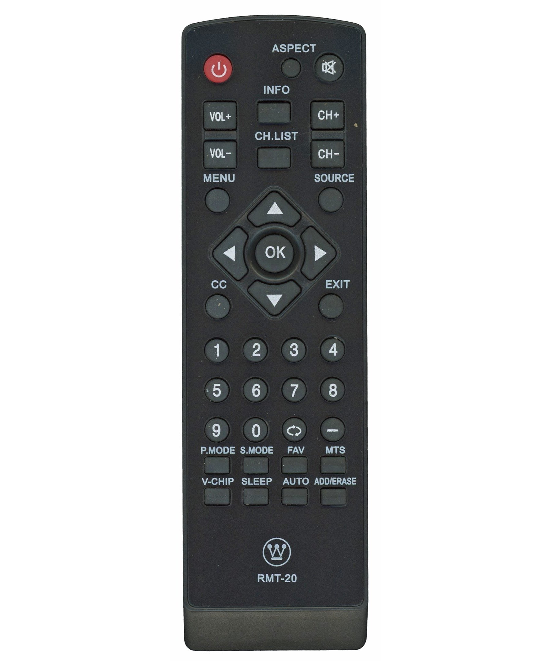 Anderic Generic RMT20 For Westinghouse TV Remote Control