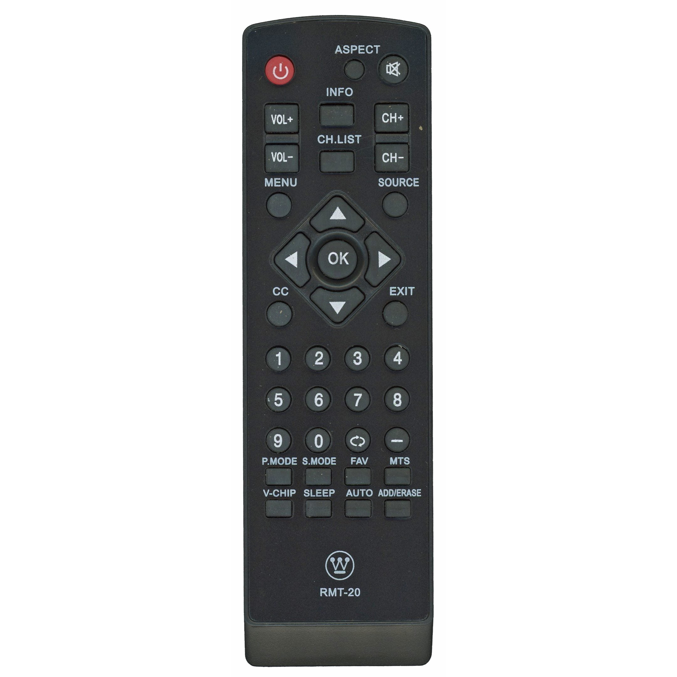 Anderic Generic RMT20 For Westinghouse TV Remote Control