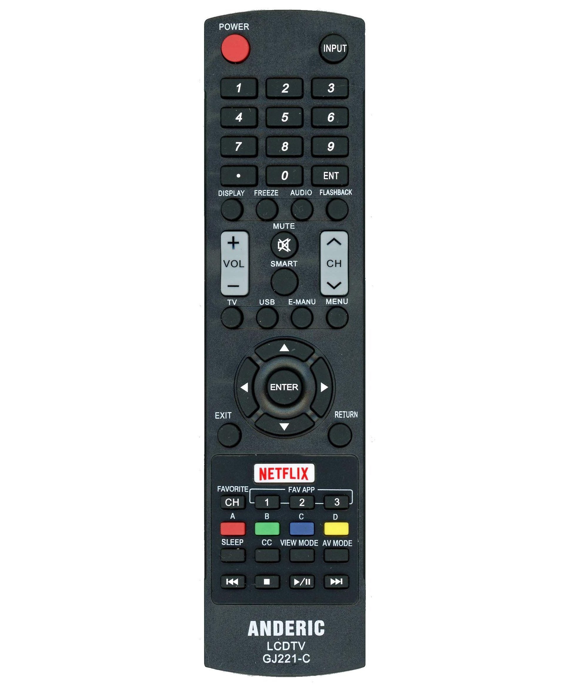 Anderic GJ221-C Replacement Smart TV Remote Control for Sharp