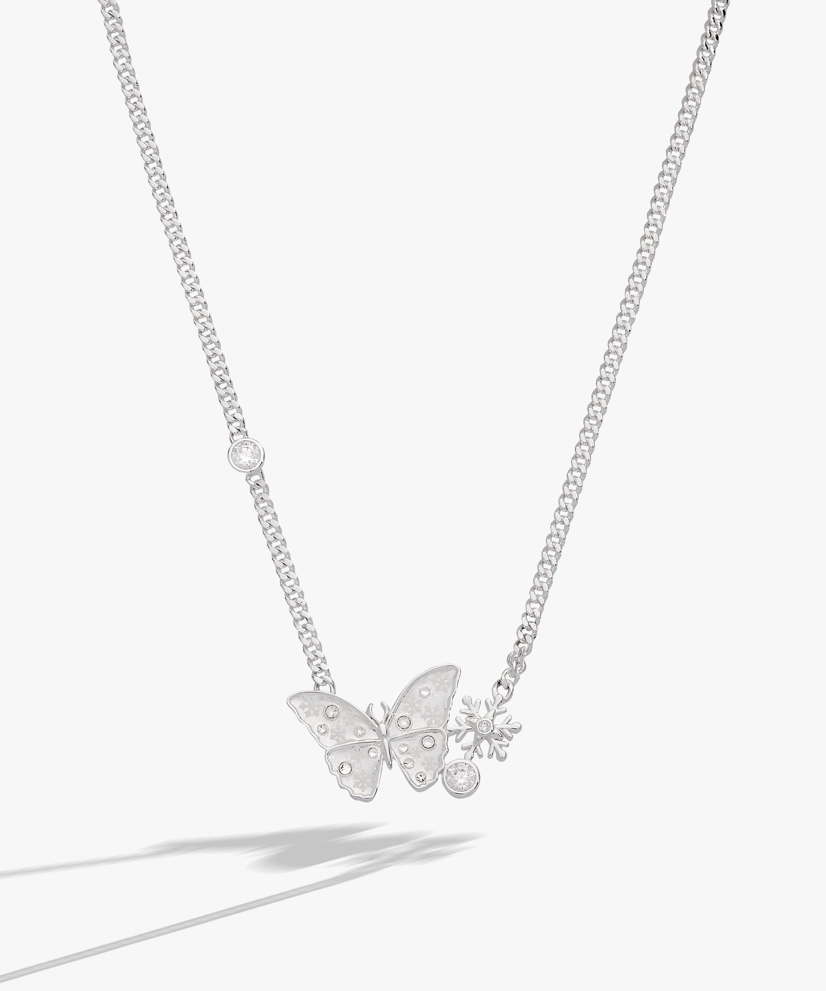 Glass Butterfly Inline Necklace