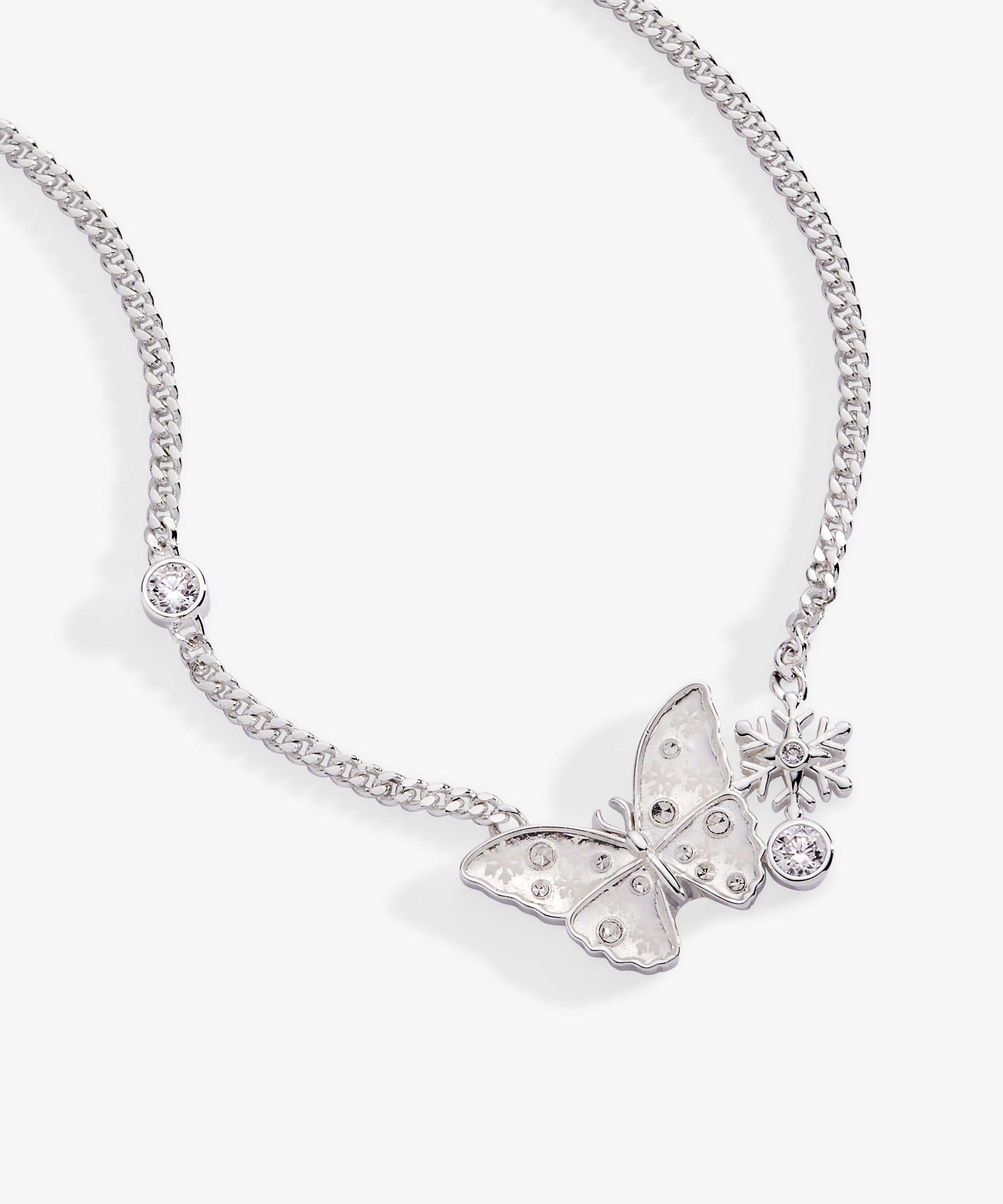 Glass Butterfly Inline Necklace