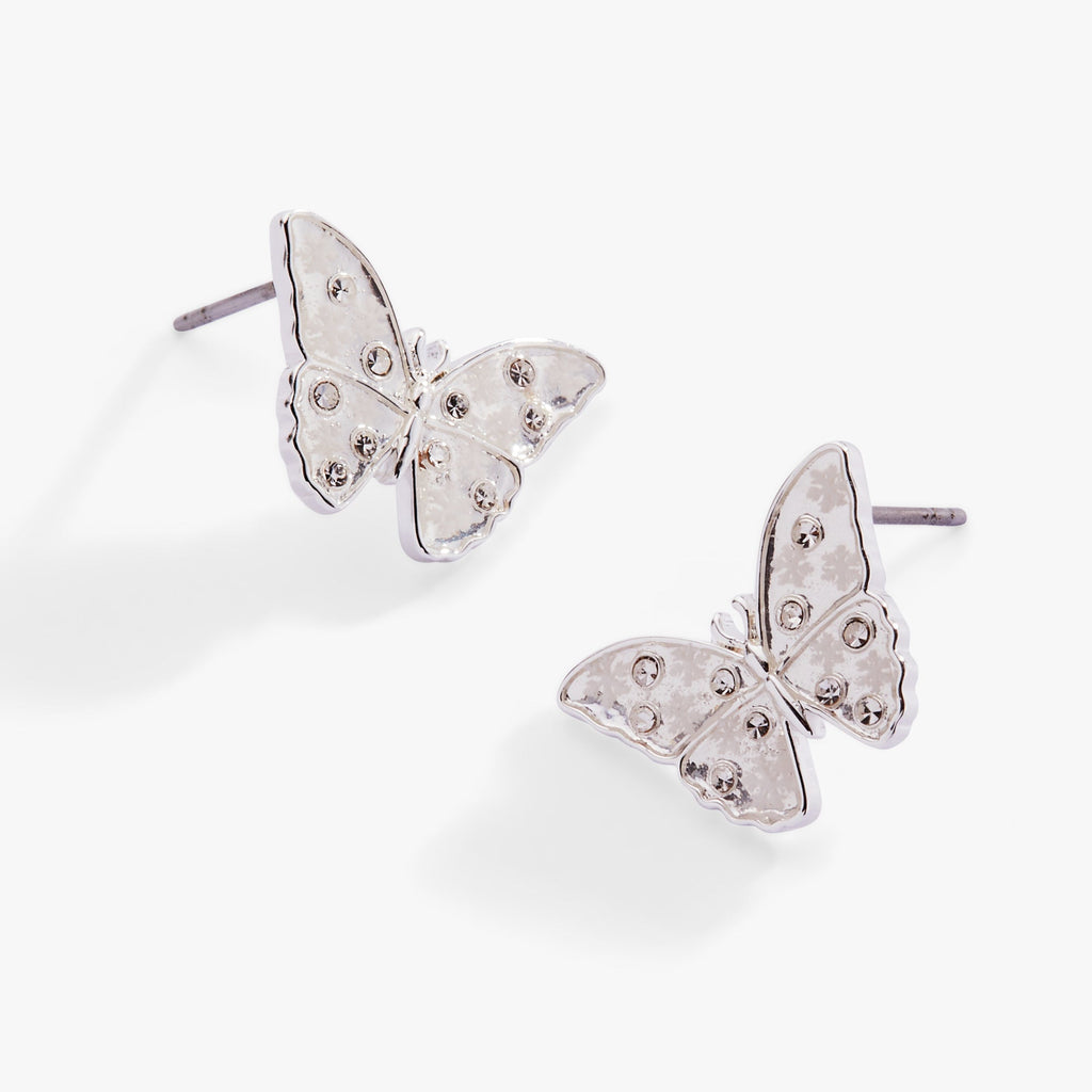 Glass Butterfly Statement Stud Earrings