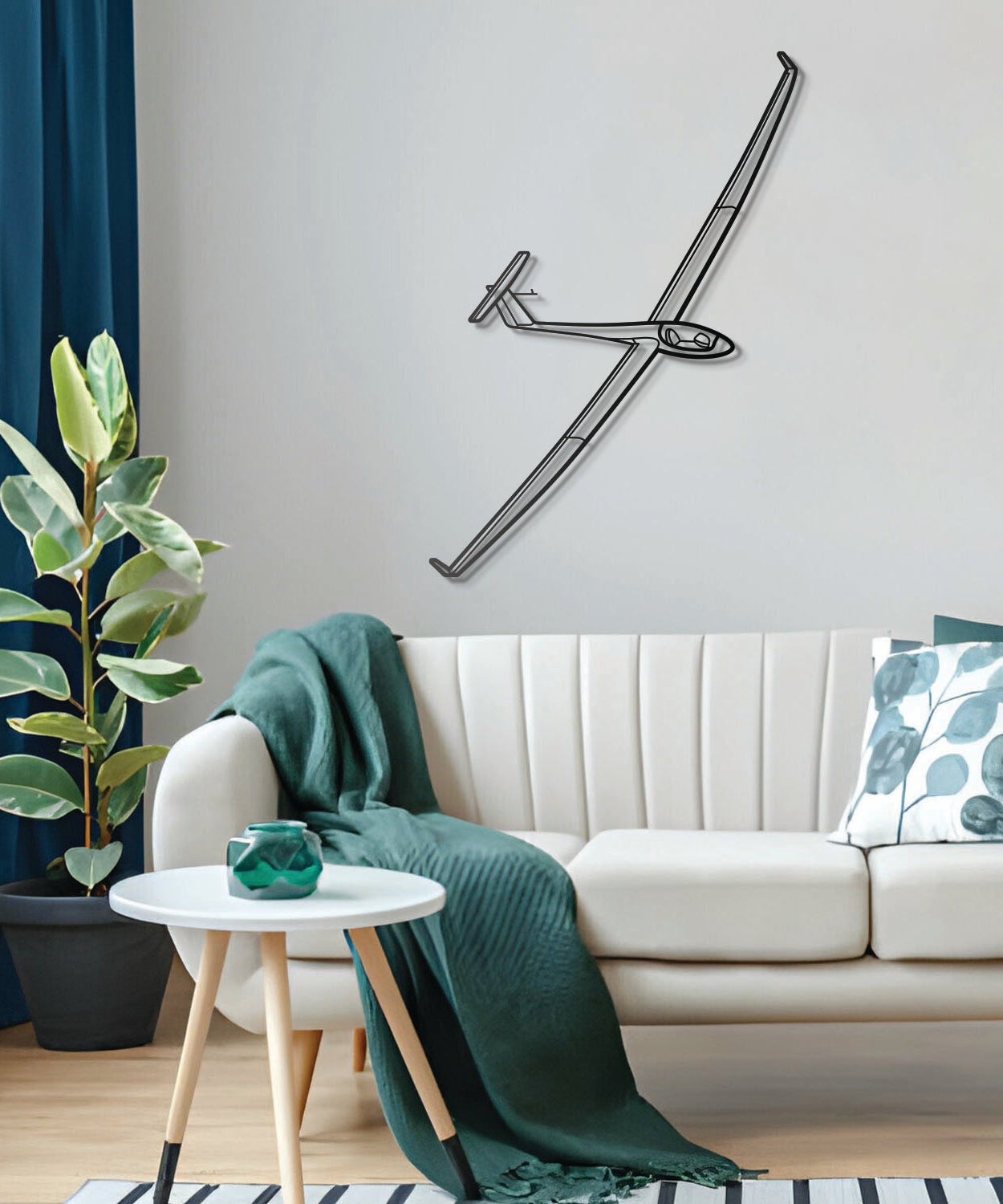 Segelflugzeug Wandkunst aus Metall - NCP0178