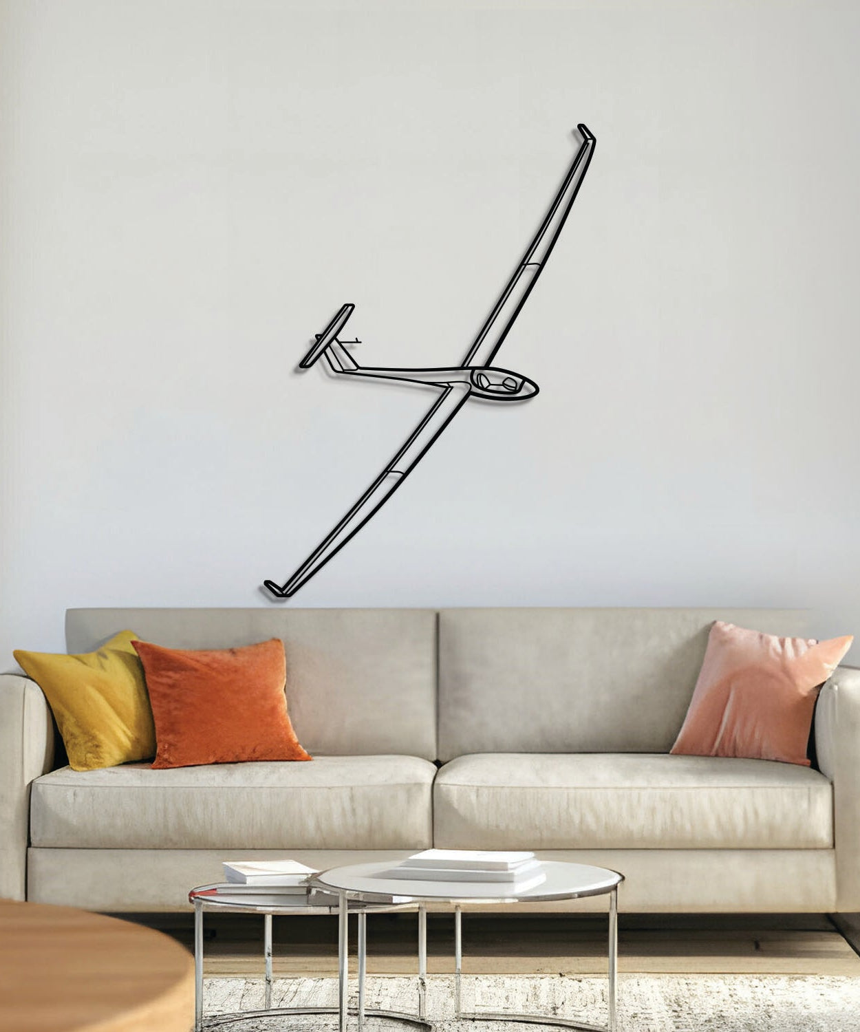 Segelflugzeug Wandkunst aus Metall - NCP0178