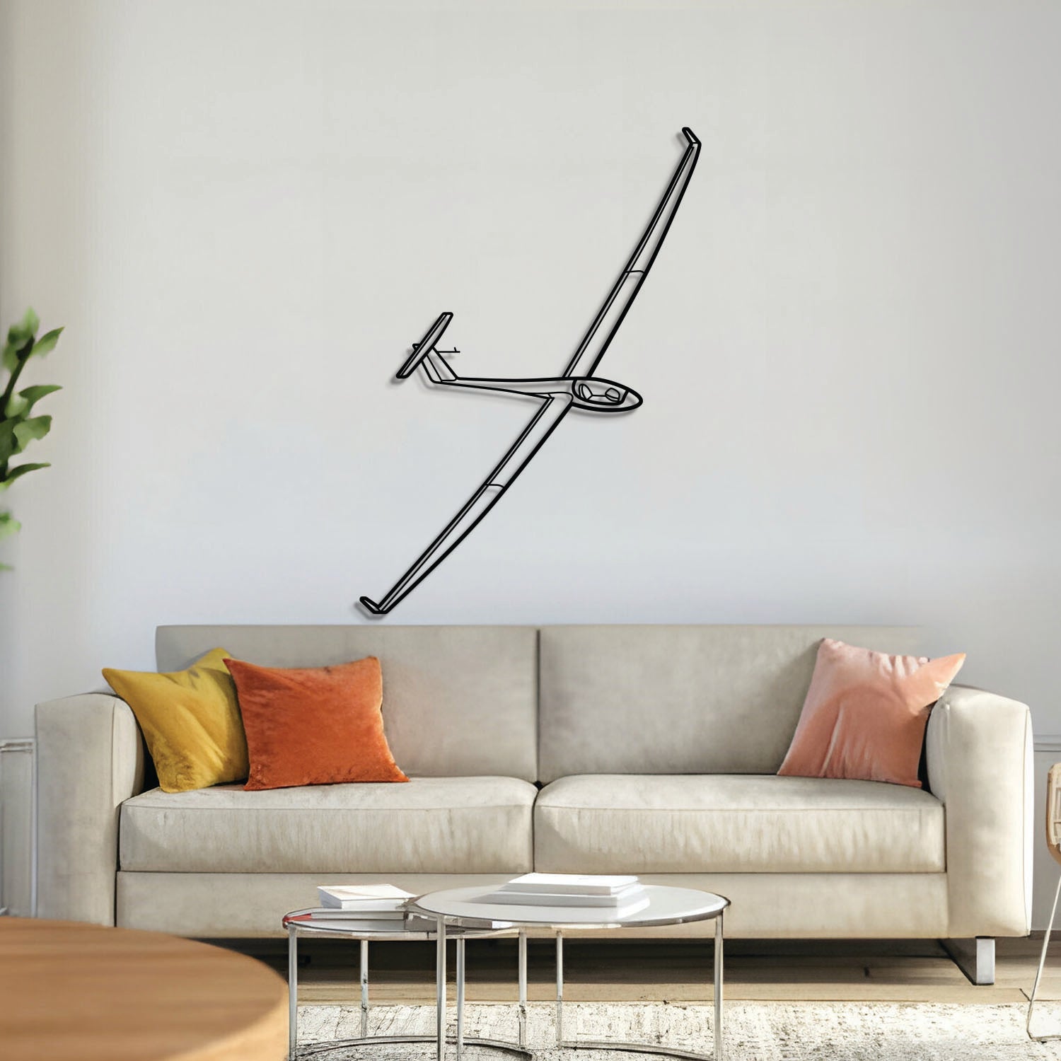 Segelflugzeug Wandkunst aus Metall - NCP0178