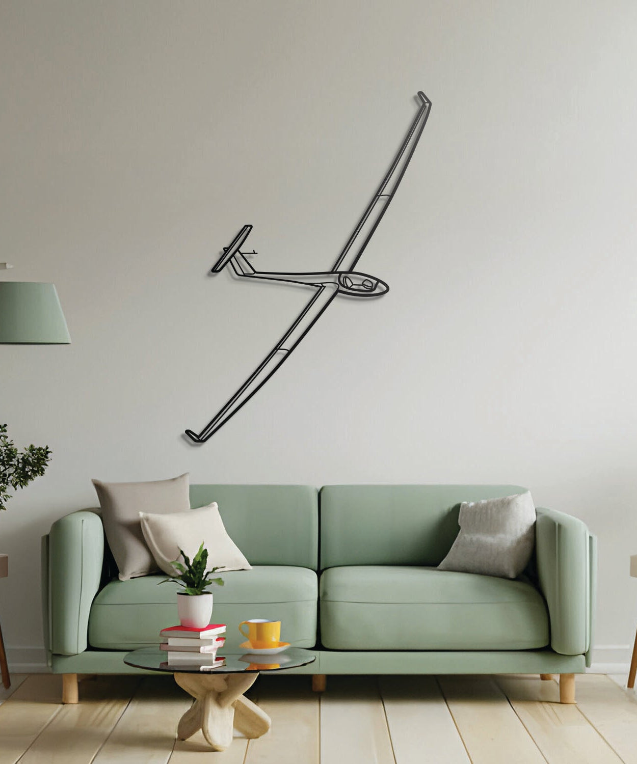 Segelflugzeug Wandkunst aus Metall - NCP0178