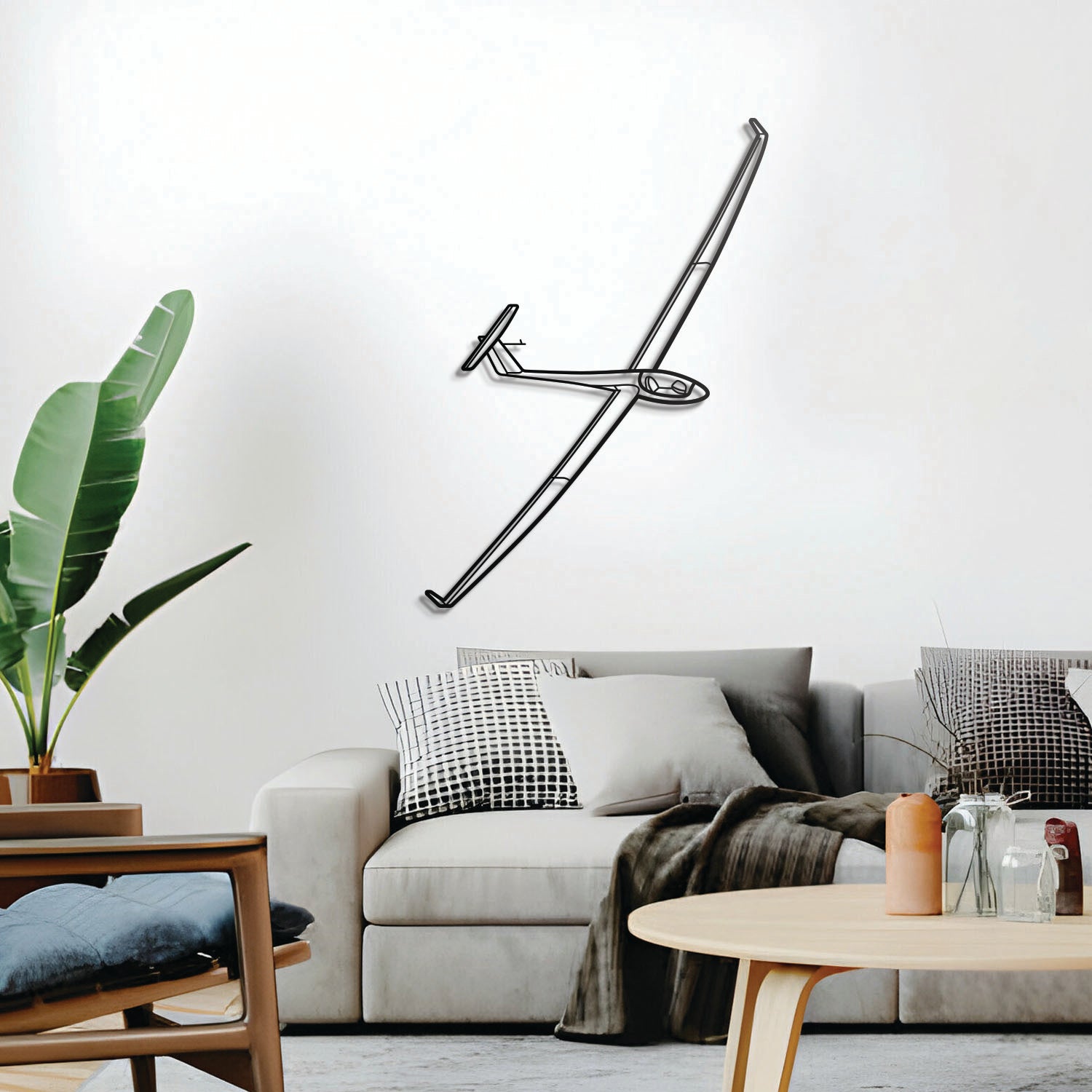 Segelflugzeug Wandkunst aus Metall - NCP0178