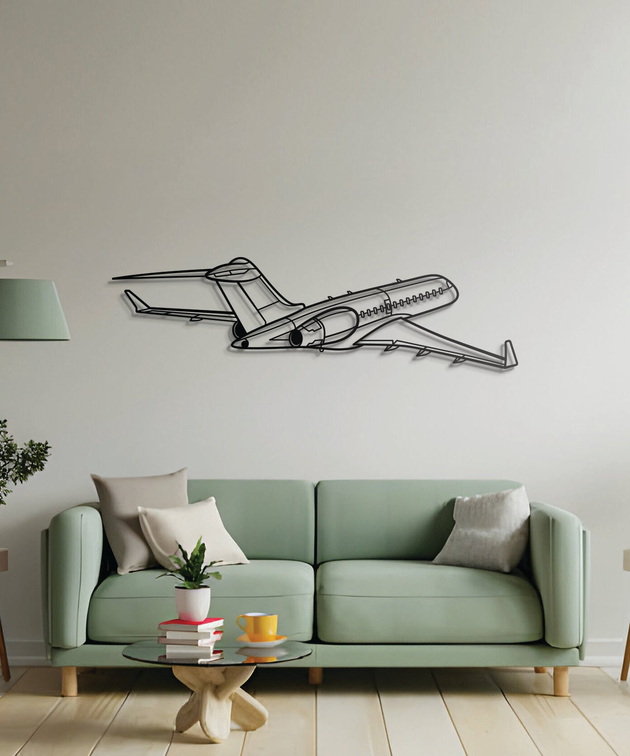 Global 6000 Wandkunst aus Metall mit Flugzeugmotiv – NCP0381