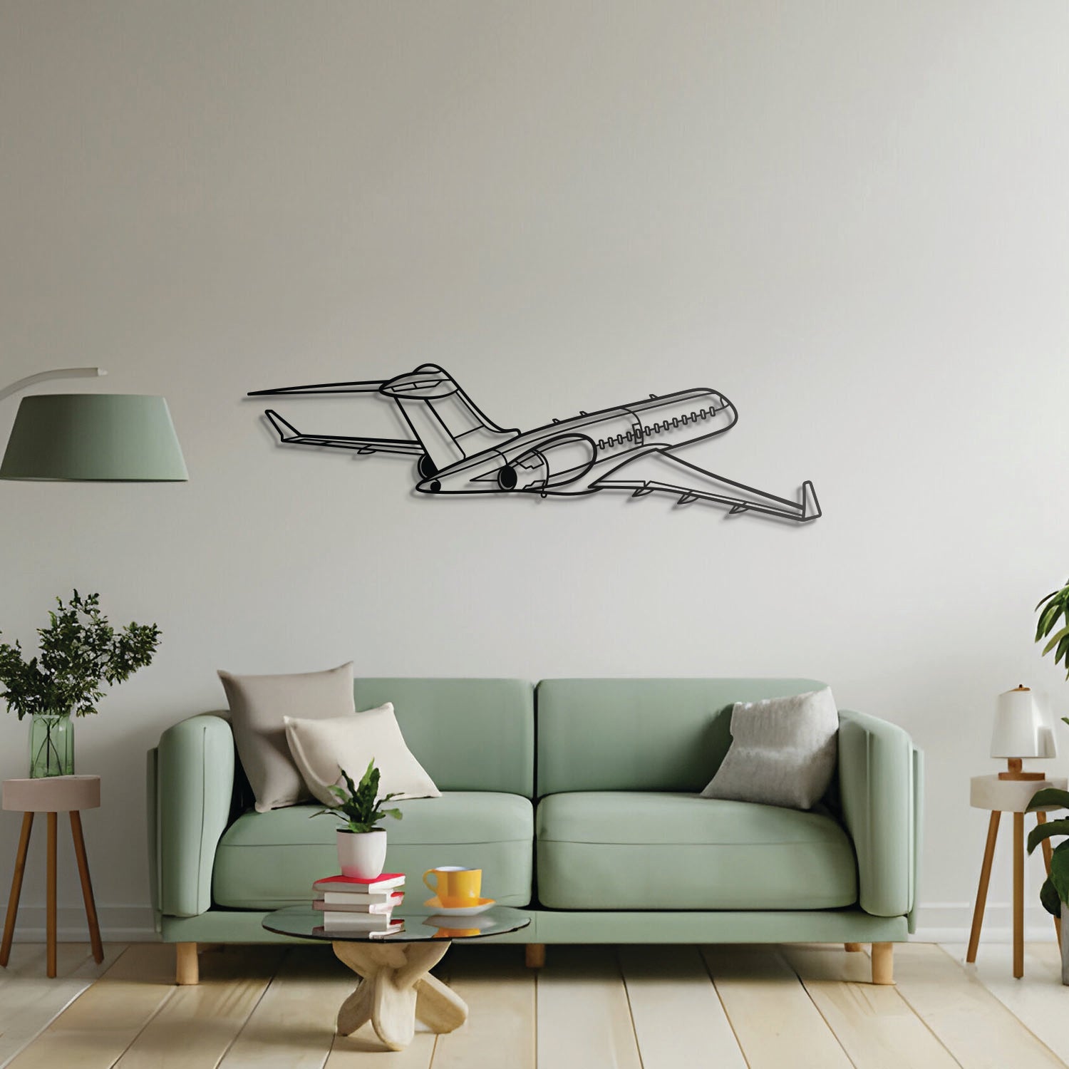 Global 6000 Wandkunst aus Metall mit Flugzeugmotiv – NCP0381