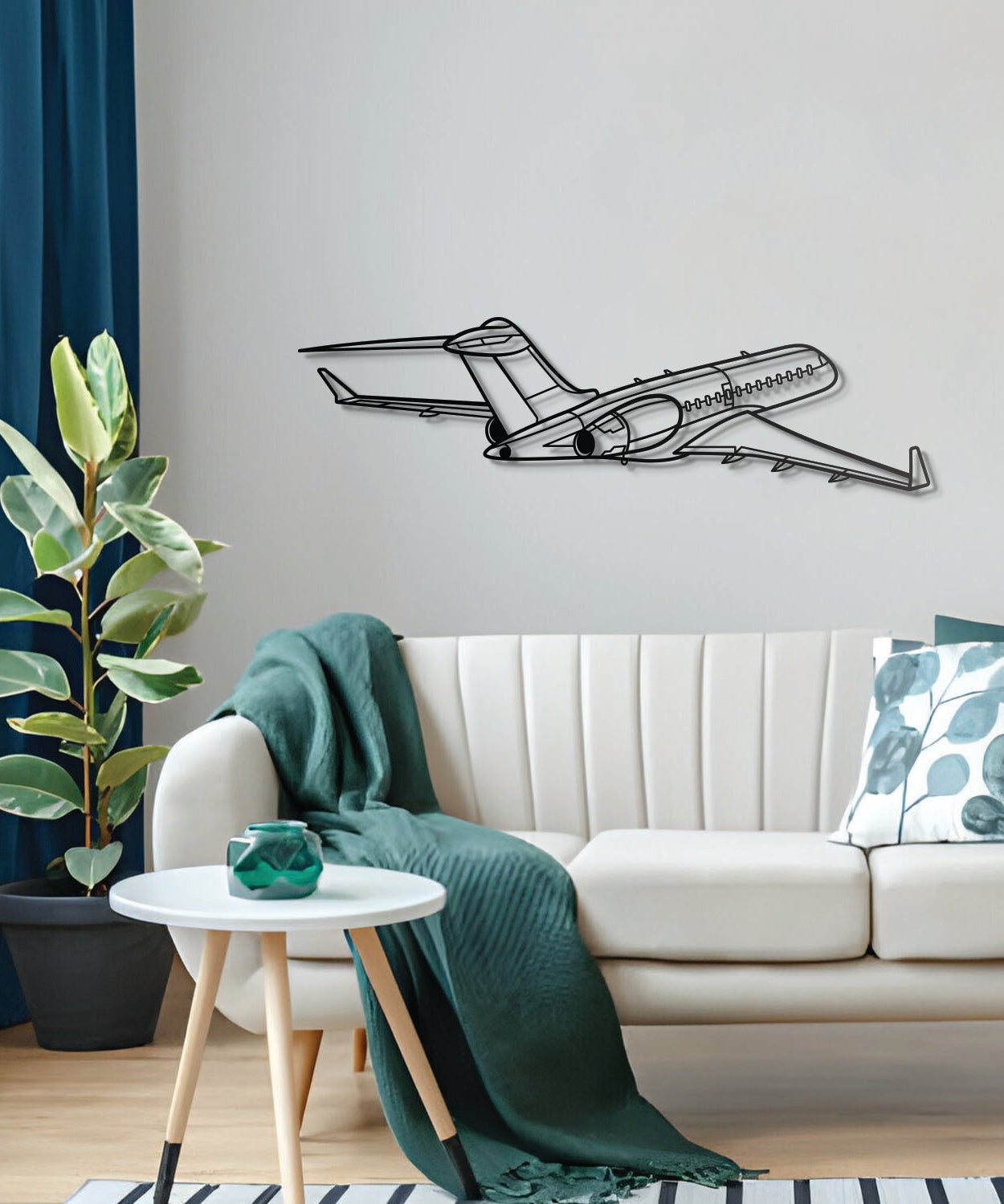 Global 6000 Wandkunst aus Metall mit Flugzeugmotiv – NCP0381