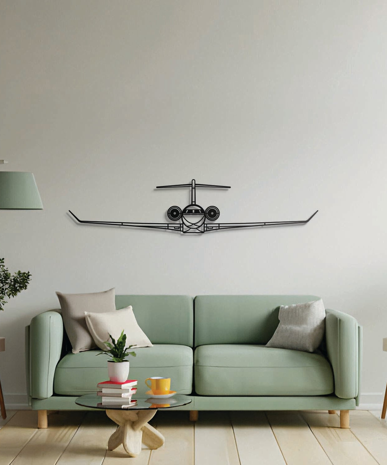 Global 7500 Flugzeug-Wandkunst aus Metall für den Außenbereich – NCP0428