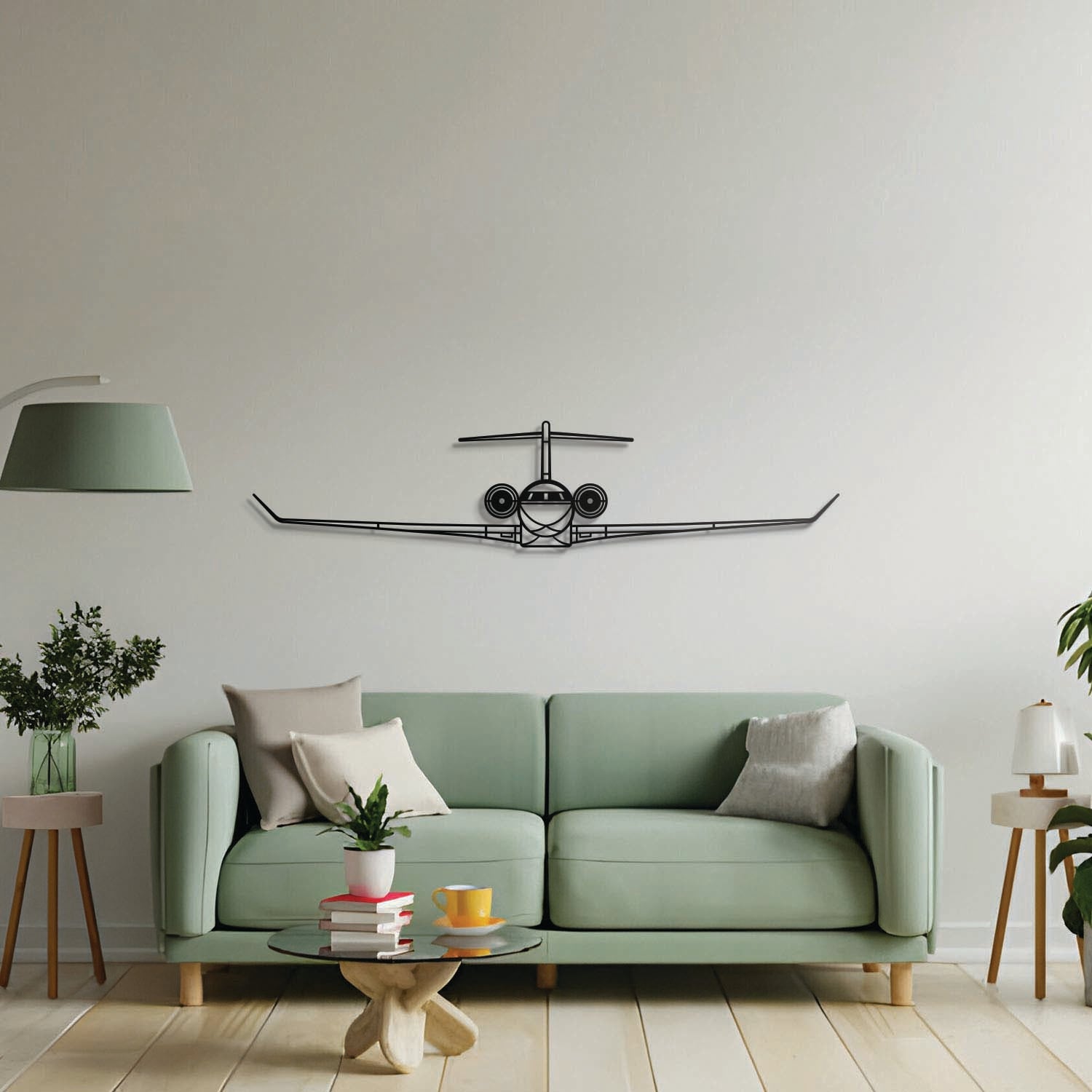 Global 7500 Flugzeug-Wandkunst aus Metall für den Außenbereich – NCP0428