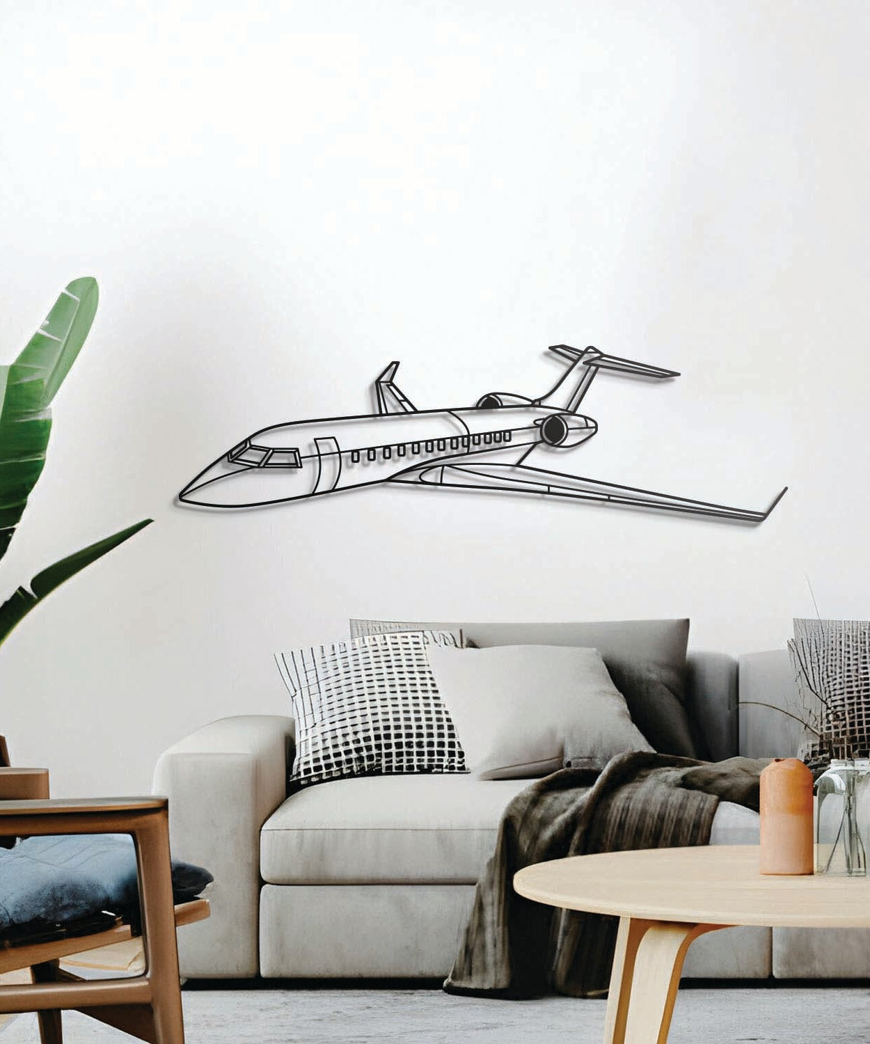 Global Express XRS Winkel-Metallflugzeug-Wandkunst - NCP0479
