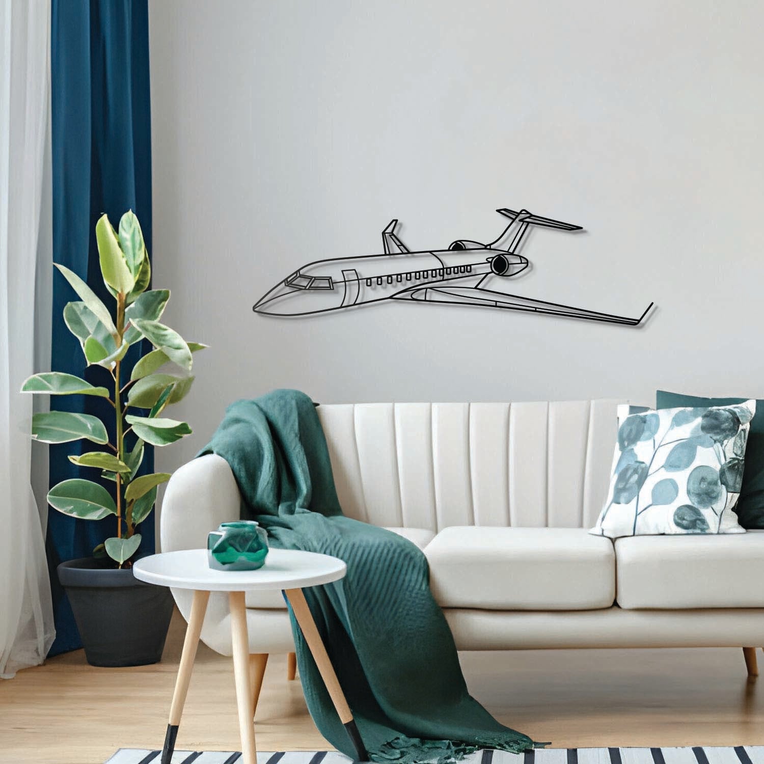 Global Express XRS Winkel-Metallflugzeug-Wandkunst - NCP0479