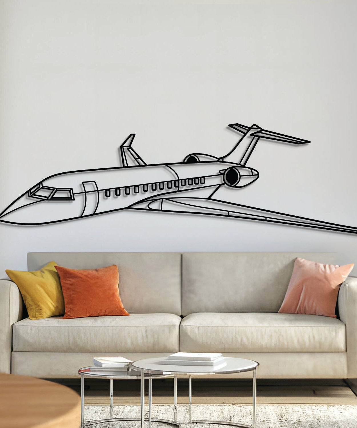 Global Express XRS Winkel-Metallflugzeug-Wandkunst - NCP0479