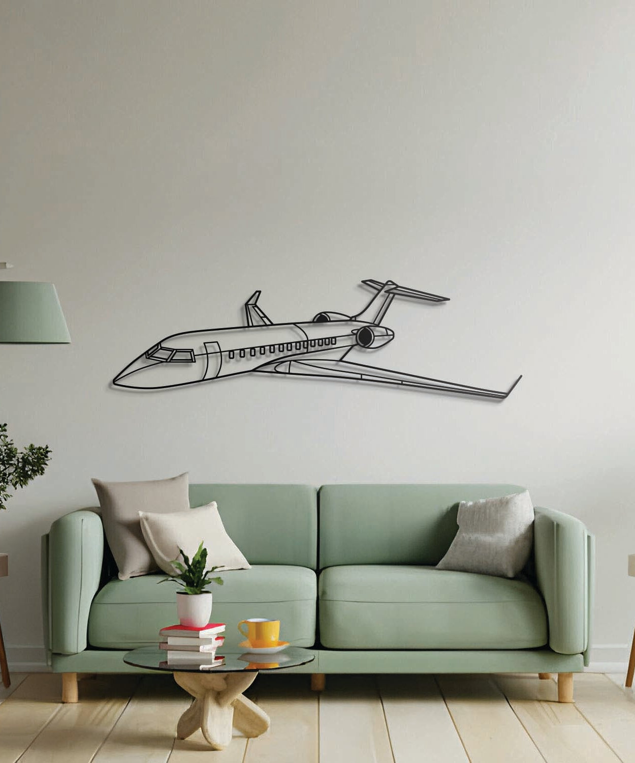 Global Express XRS Winkel-Metallflugzeug-Wandkunst - NCP0479