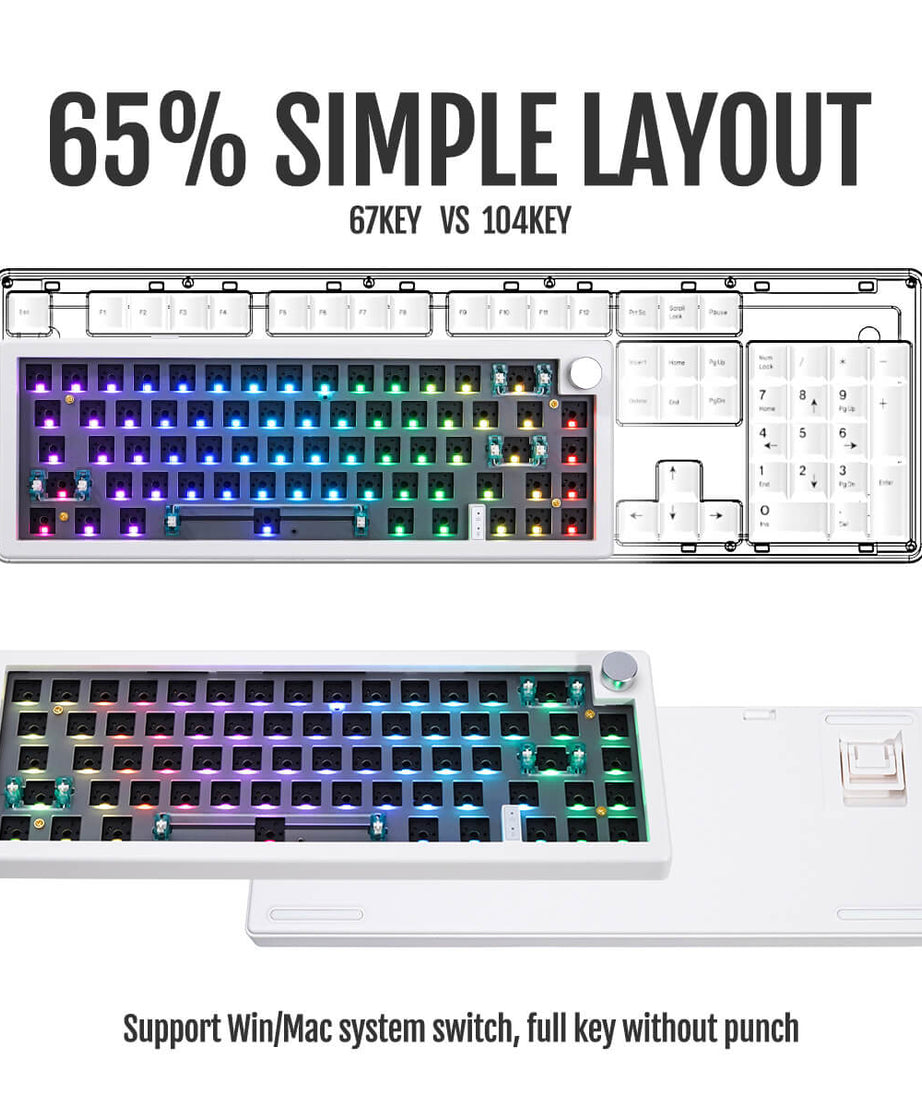 GMK67 65% Wireless Mechanical Keyboard Barebone Kit