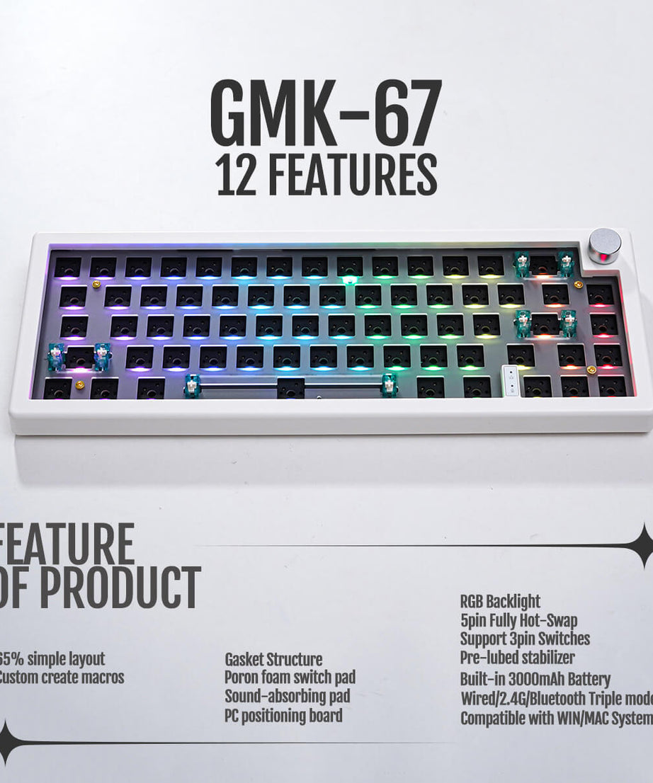 GMK67 65% Wireless Mechanical Keyboard Barebone Kit