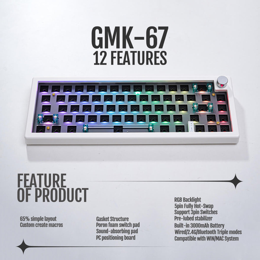 GMK67 65% Wireless Mechanical Keyboard Barebone Kit