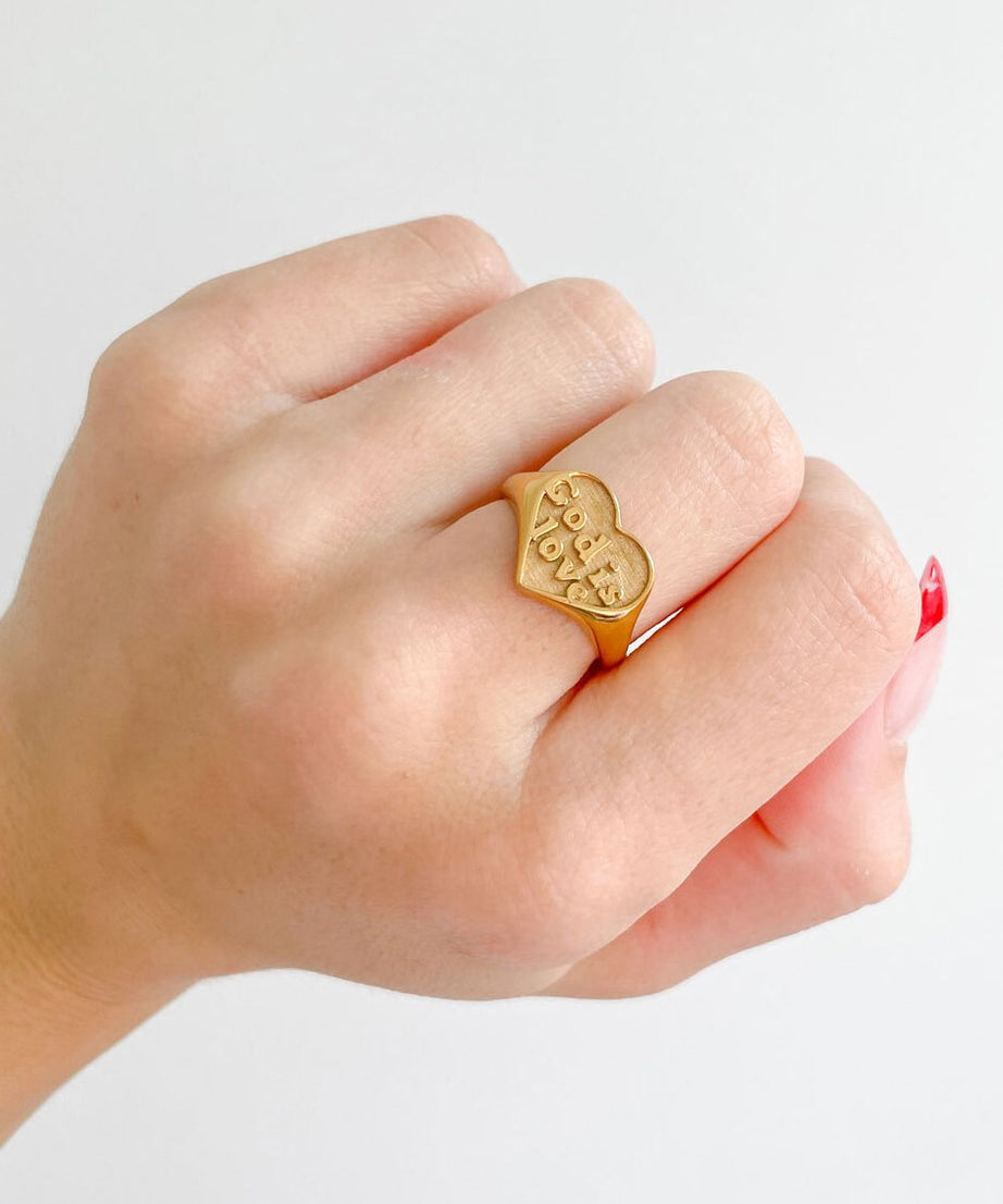 Gold God is Love Ring