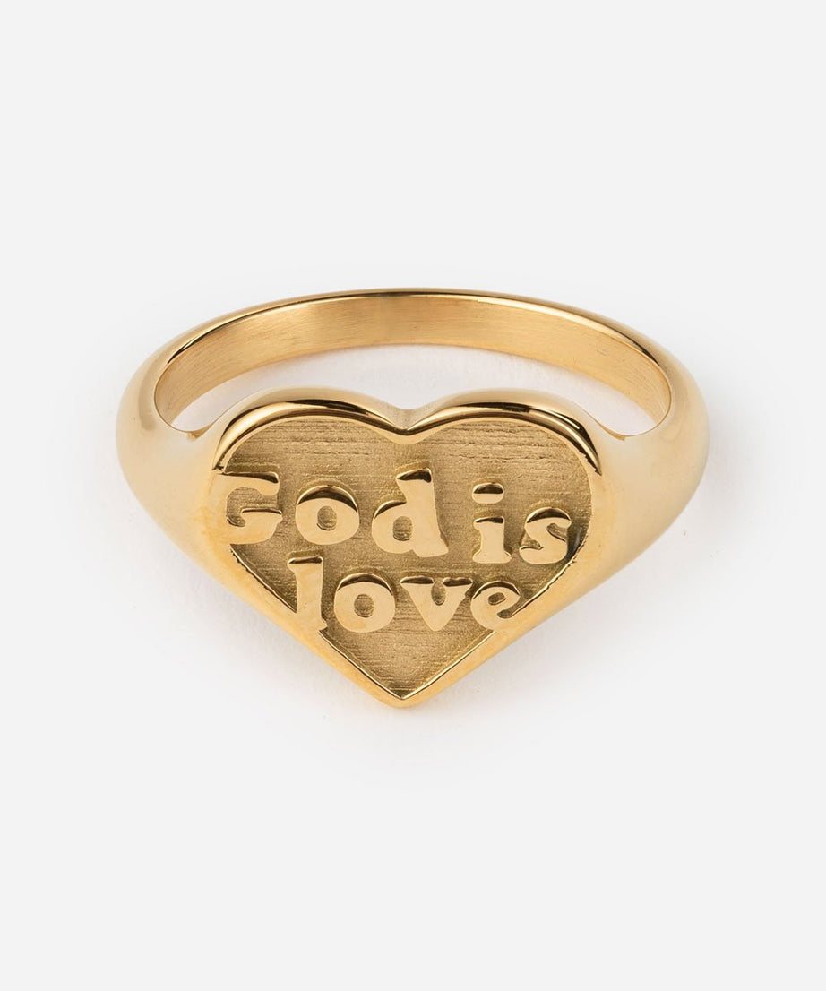 Gold God is Love Ring